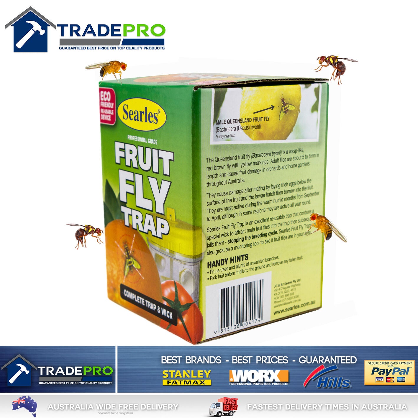 Fruit Fly Trap Searles® Ultimate with Wick Professional Fruit Fly Wasp Catcher