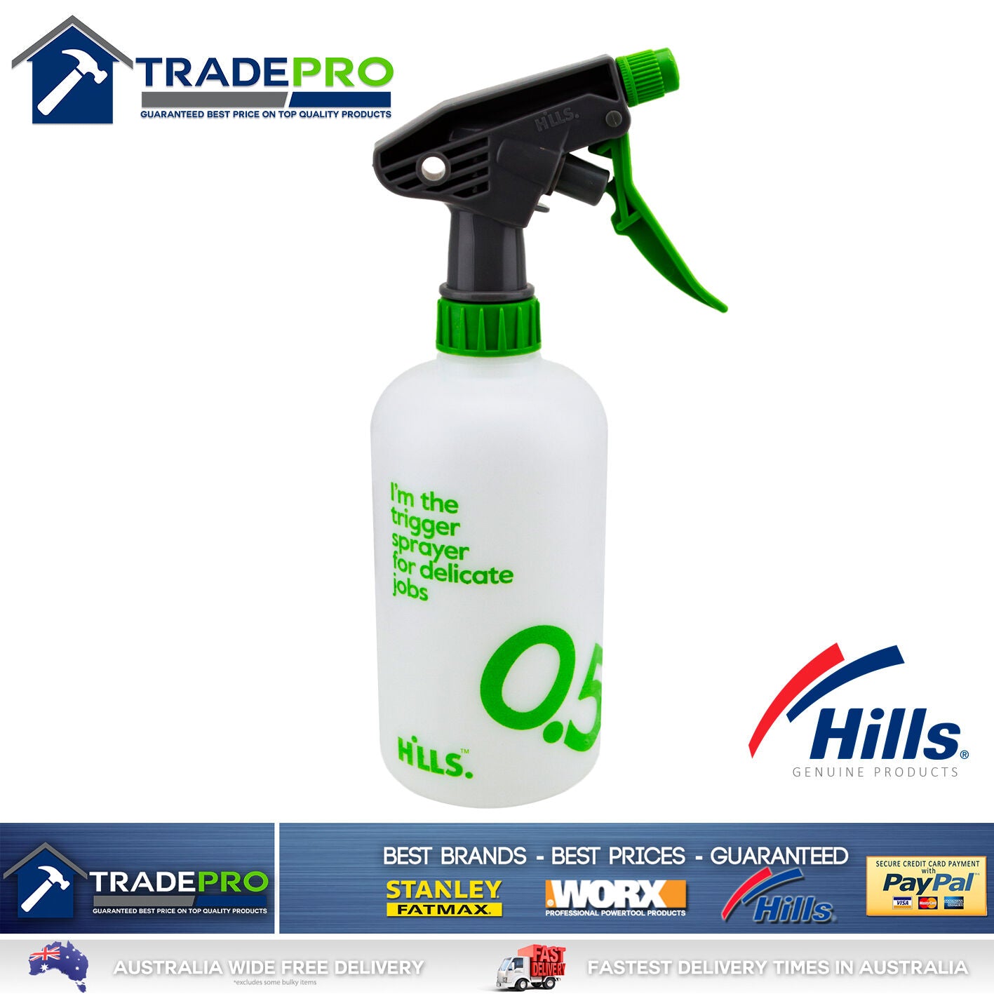 Spray Bottle 500ml Hills® Trigger Gun Misting Sprayer Flowers Restaurant Cleaner