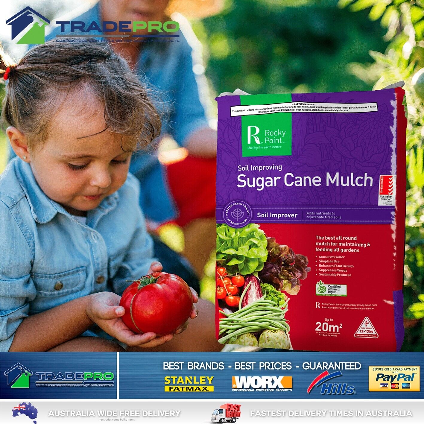 Sugar Cane Mulch Organic Quality Large 20m2 Bale Garden Soil Improver Sugarcane