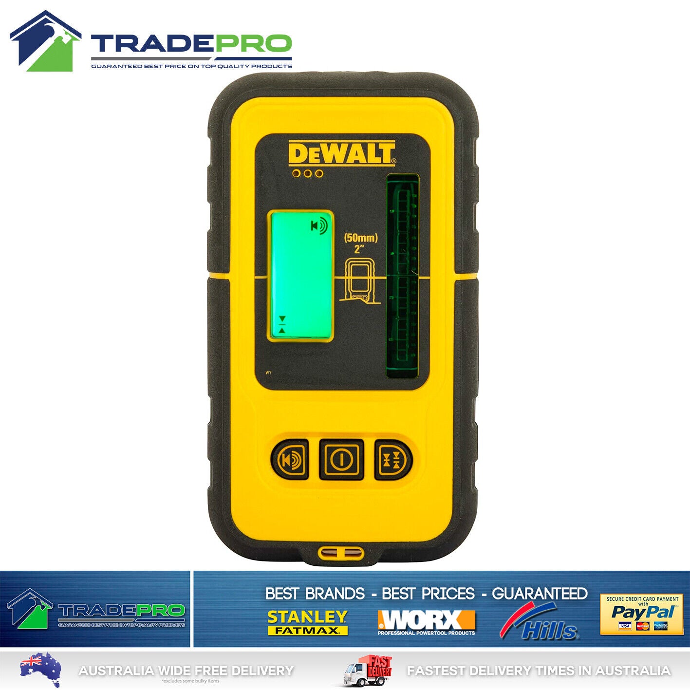 Dewalt® Green Line Laser Beam Detector Leveling Distance 50M Accurate Trade PRO