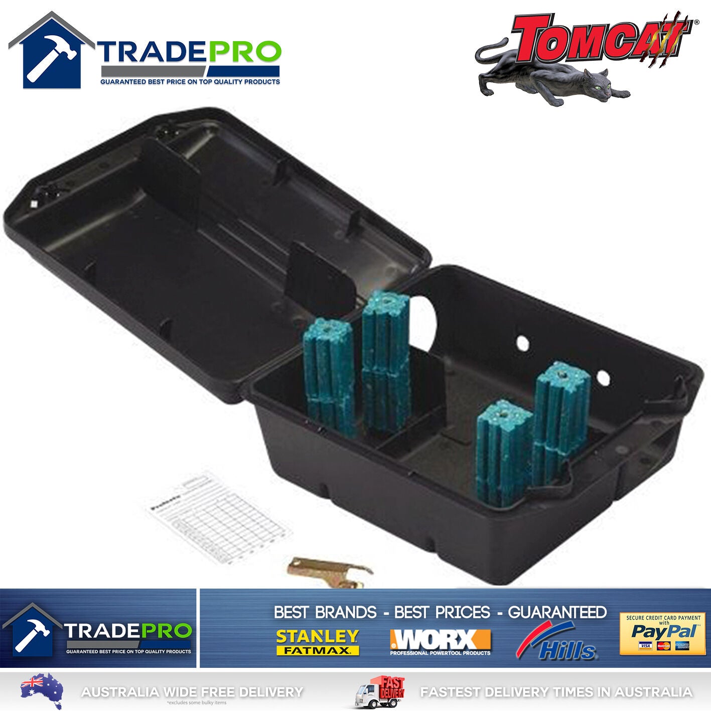 Tomcat Rat Bait Station Genuine Quality Lockable Tamper Weather Proof Trap