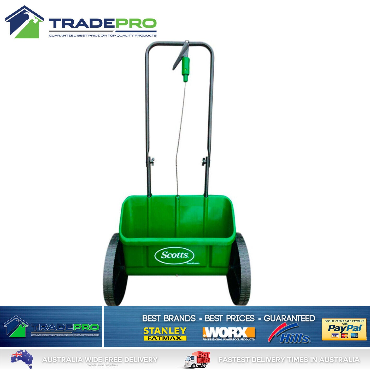 Scotts Large Fertilizer Spreader & Wheels Lawn Grass Seed Seeder Even Green Drop