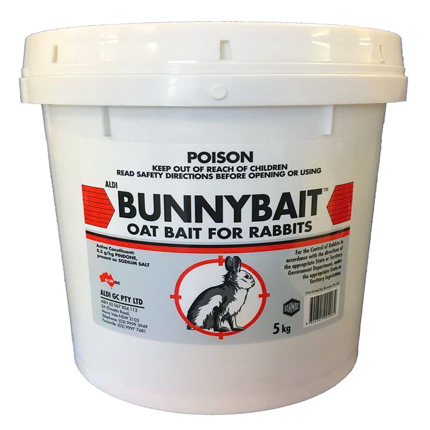 Rabbit Pindone Poison 5kg Bunny Bait Oat Poison Kills Control 5kg Rabbits