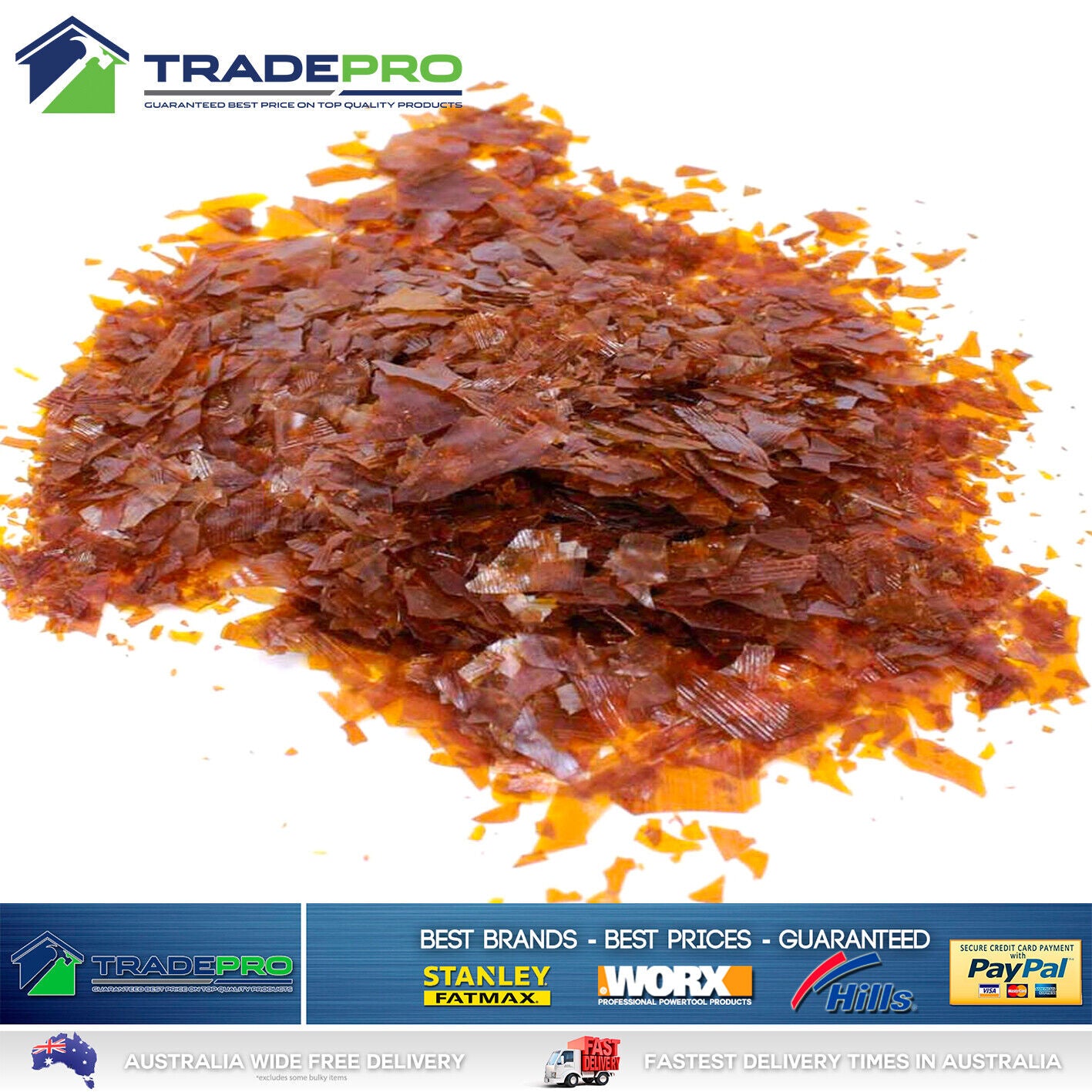 Shellac Flakes 300g Pro Quality UniPro French Polishing Wood Furniture Natural