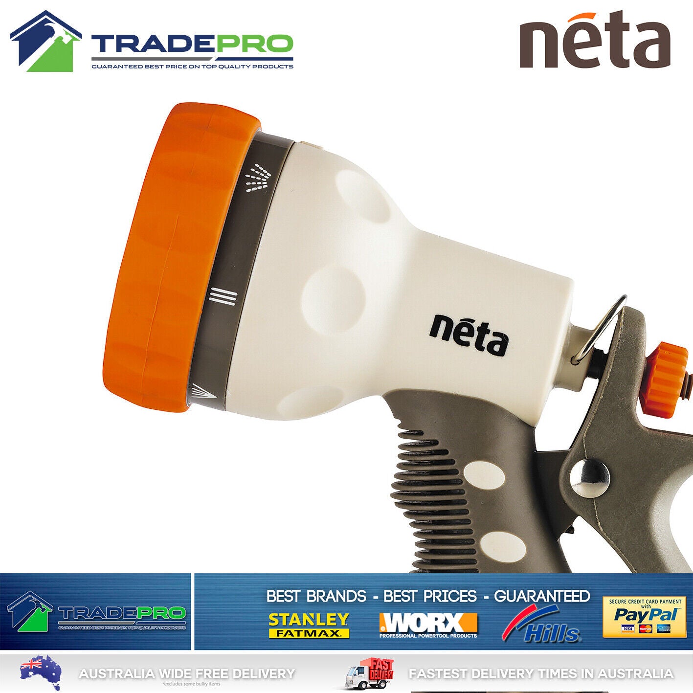 Garden Hose Nozzle Adjustable Trigger Gun 4PC Kit Neta Water Car Sprayer Flower