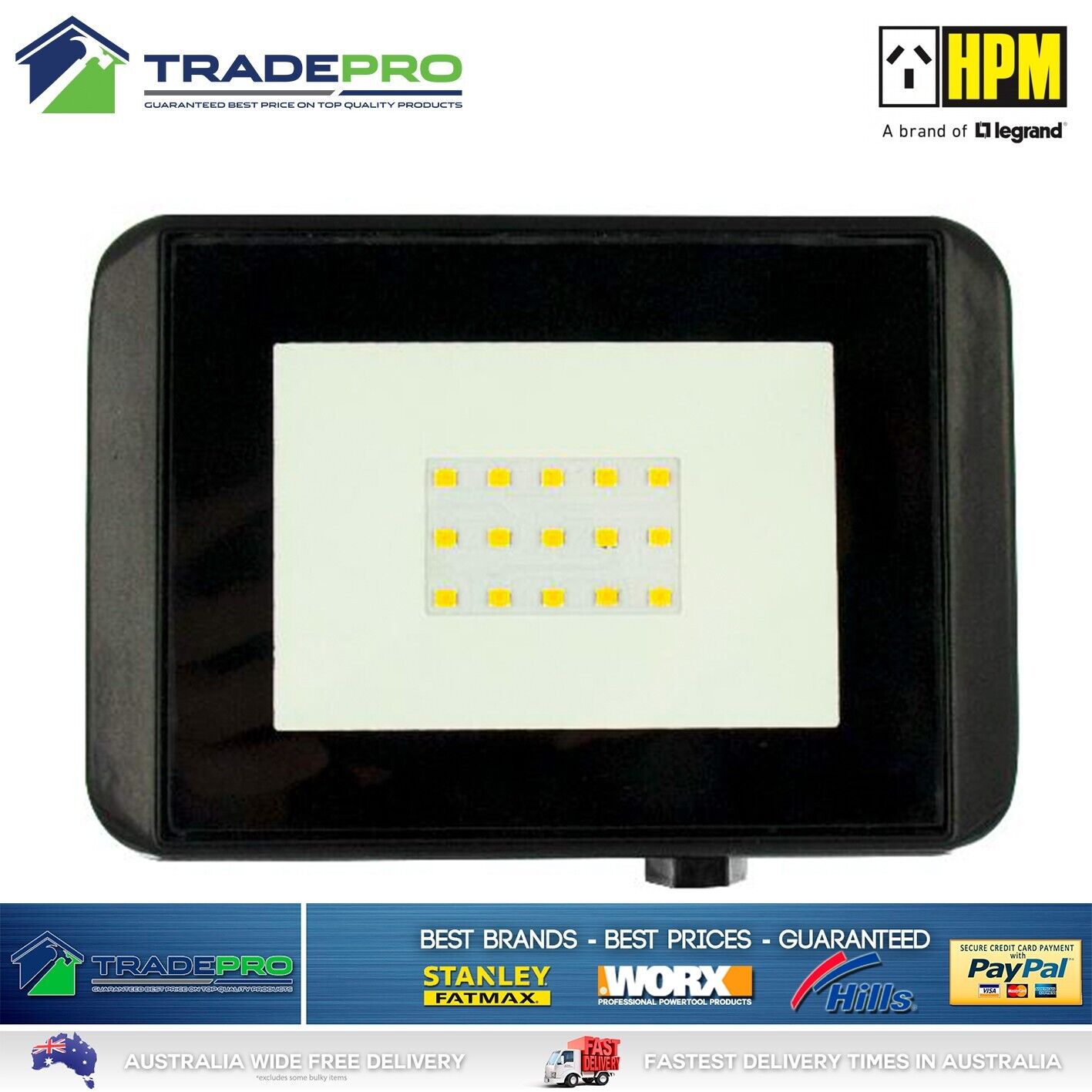 HPM LED Light Slim Fina Black 20W Outdoor Flex Plug Weather Resistant PRO