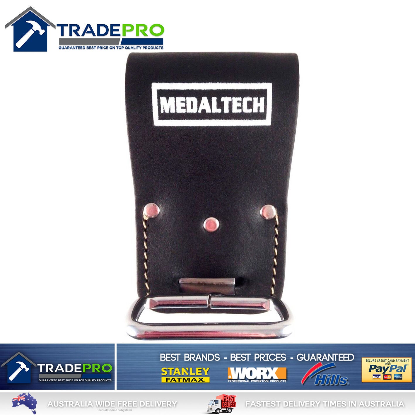 Leather Chisel End Cutter Tool Tape Holder Medaltech® Holster Nail Bag Tool Belt