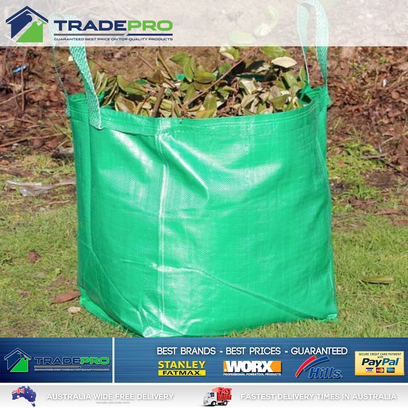 Garden Bag 70x70x77cm PRO Leaf Waste Rubbish Plant Grass Sack Reusable Carry PRO