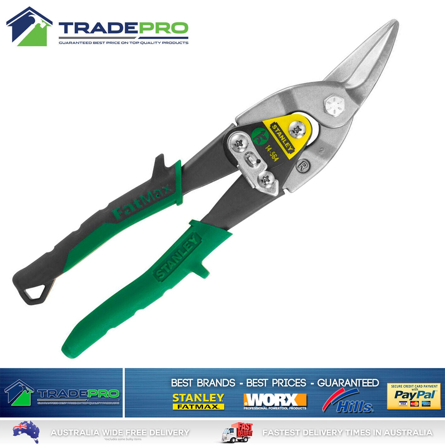 Stanley Fatmax Aviation Snips 3pc Tin Snips Cutters Snippers Clippers 300mm PRO