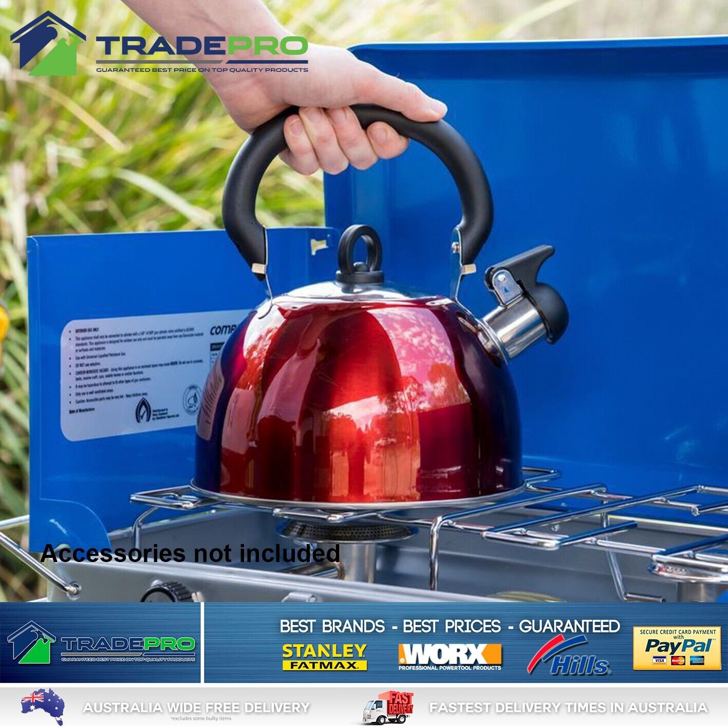 Gas Stove Companion Quality 2 Burner Camping Portable Cooker BBQ & Gas Hose PRO