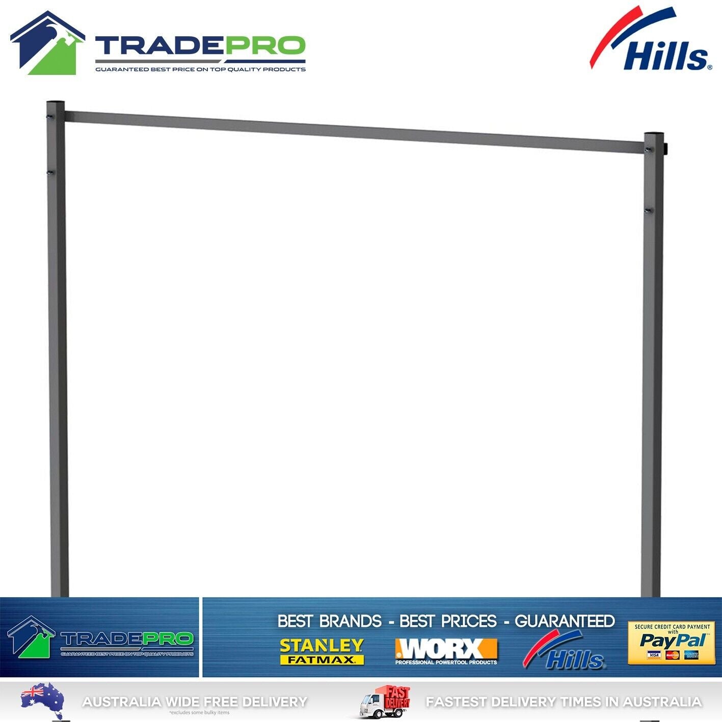 Hills® Ground Mount Post Kit Fold down Single & Double Clothesline Midnight Sky