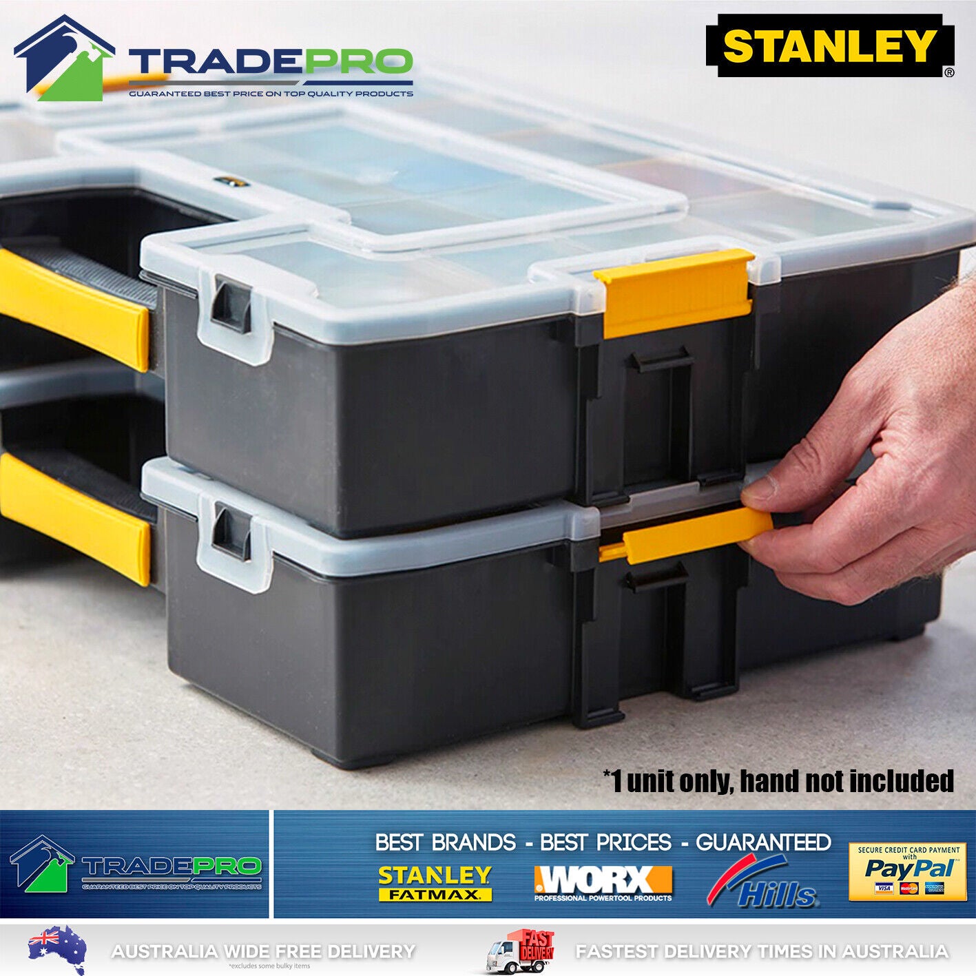 Stanley SortMaster® Tool Box Parts Organiser Pro Deep Tradies Chest Organise