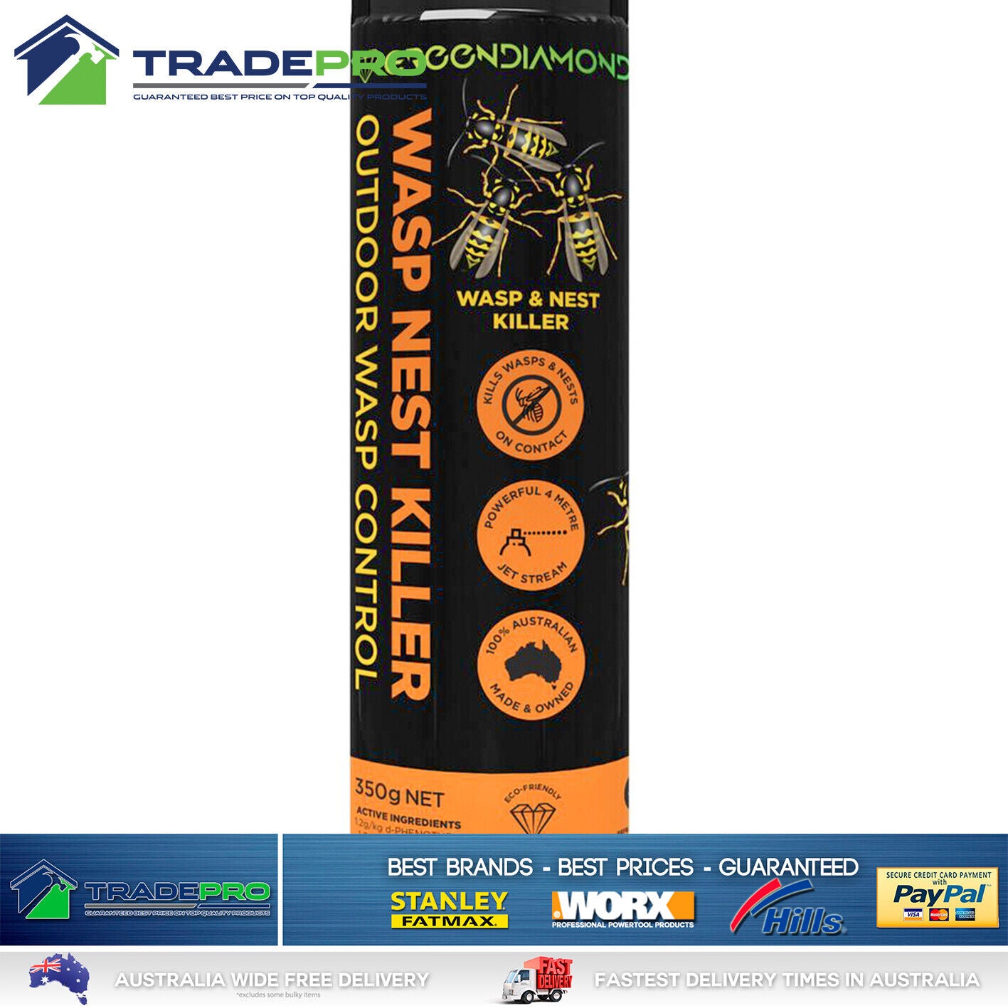 Wasp Killer Spray Original Best Instant NGA® FREEZE Hornet Wasp Nest Kill 350g