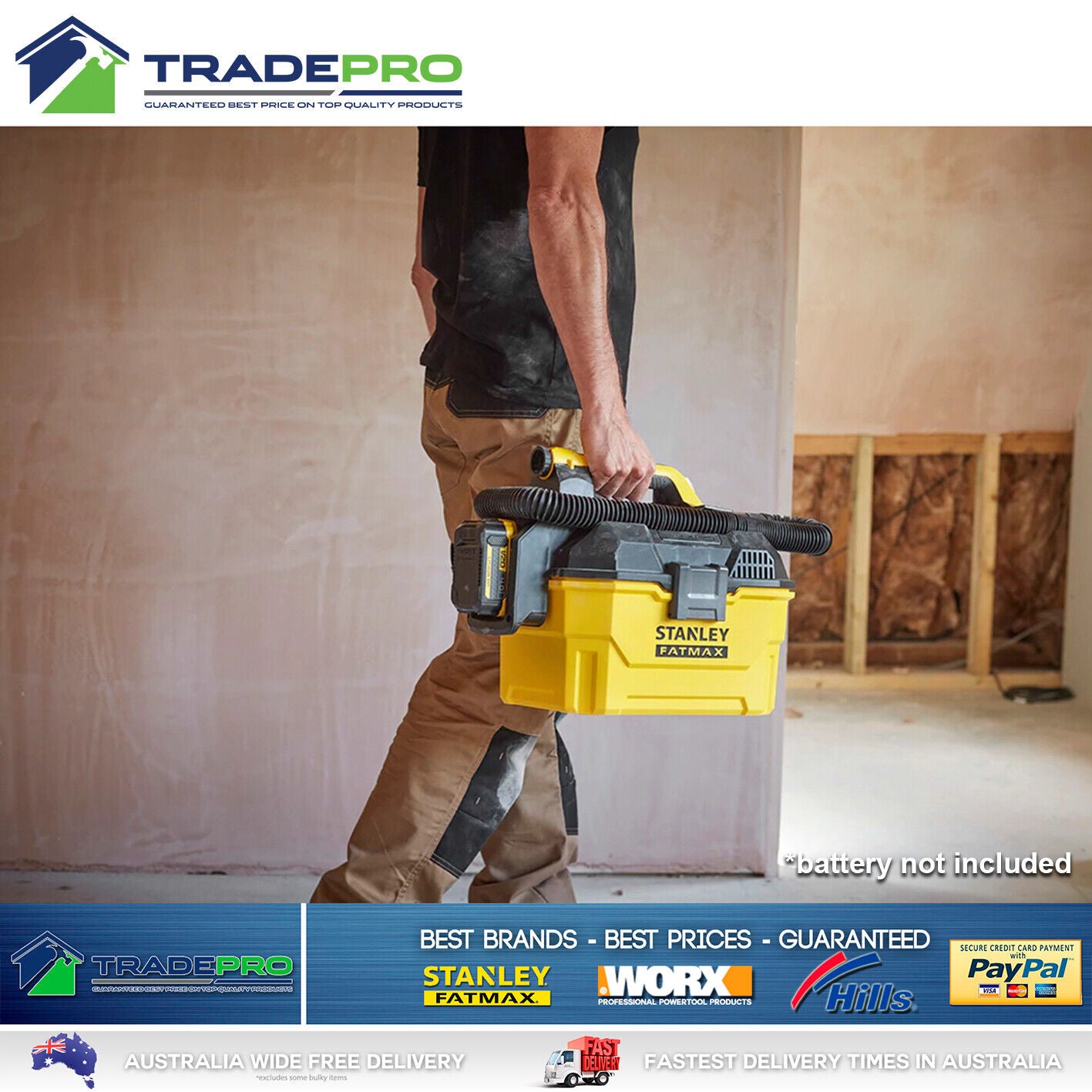 Stanley® Fatmax 18V V20 Vacuum Cleaner Wet & Dry Cordless Work Shop Kit PRO Vac