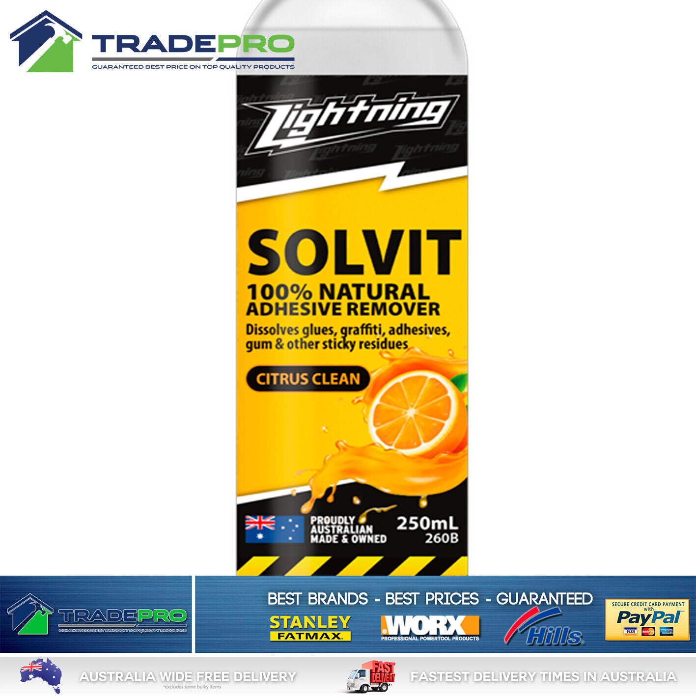 Solv-it 250ml Cleaner Sticker Adhesive Stain Crayon Remover Liquid Desolve it