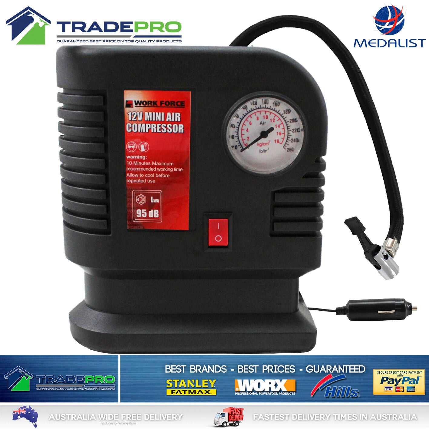 Air Compressor Tyre Inflator Electric 12V Portable Car Bike Bonus Ball Needle