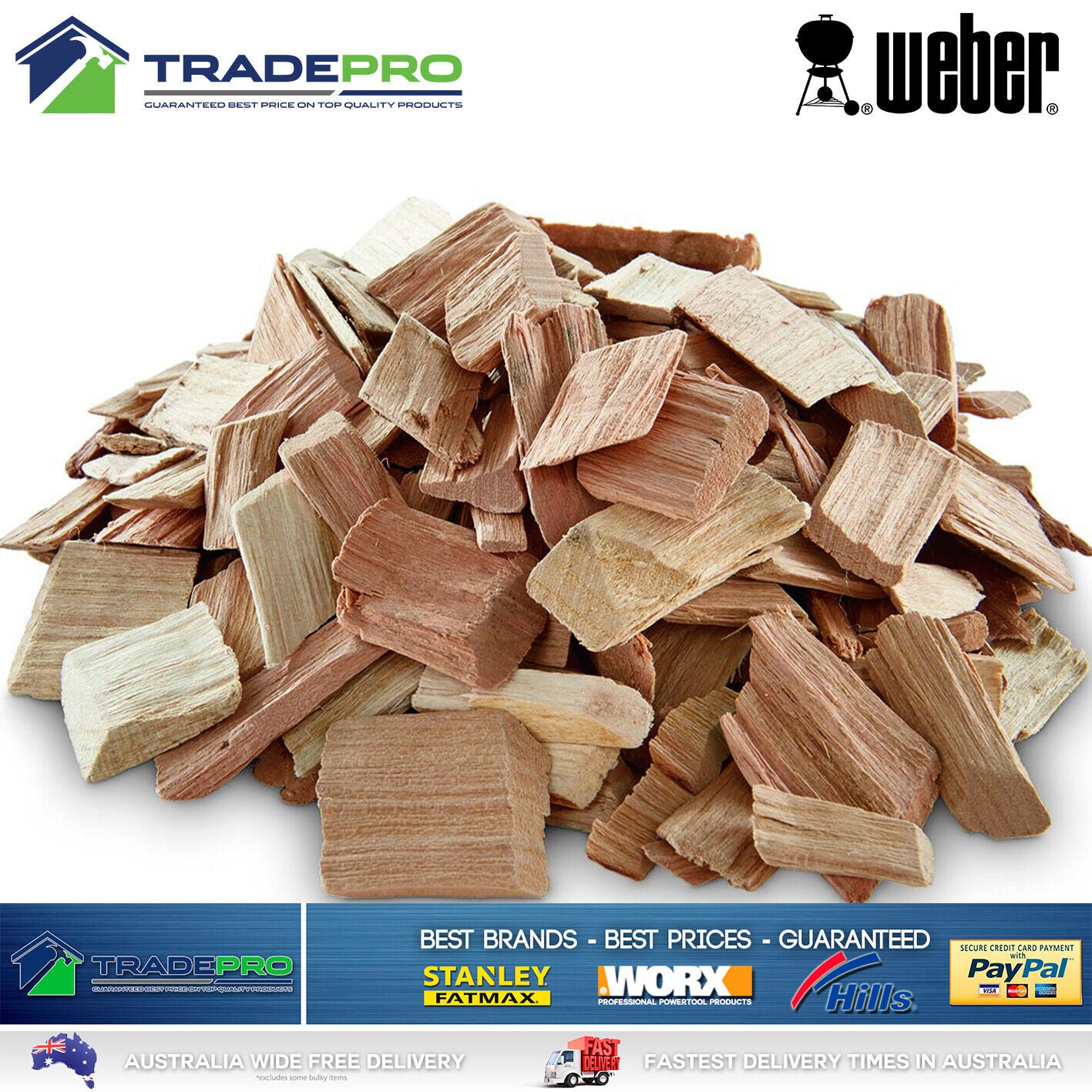 Weber PRO Pecan Smoking Wood Chips 900g Smoke Fire BBQ Baby Q 1000 2000 Smoker