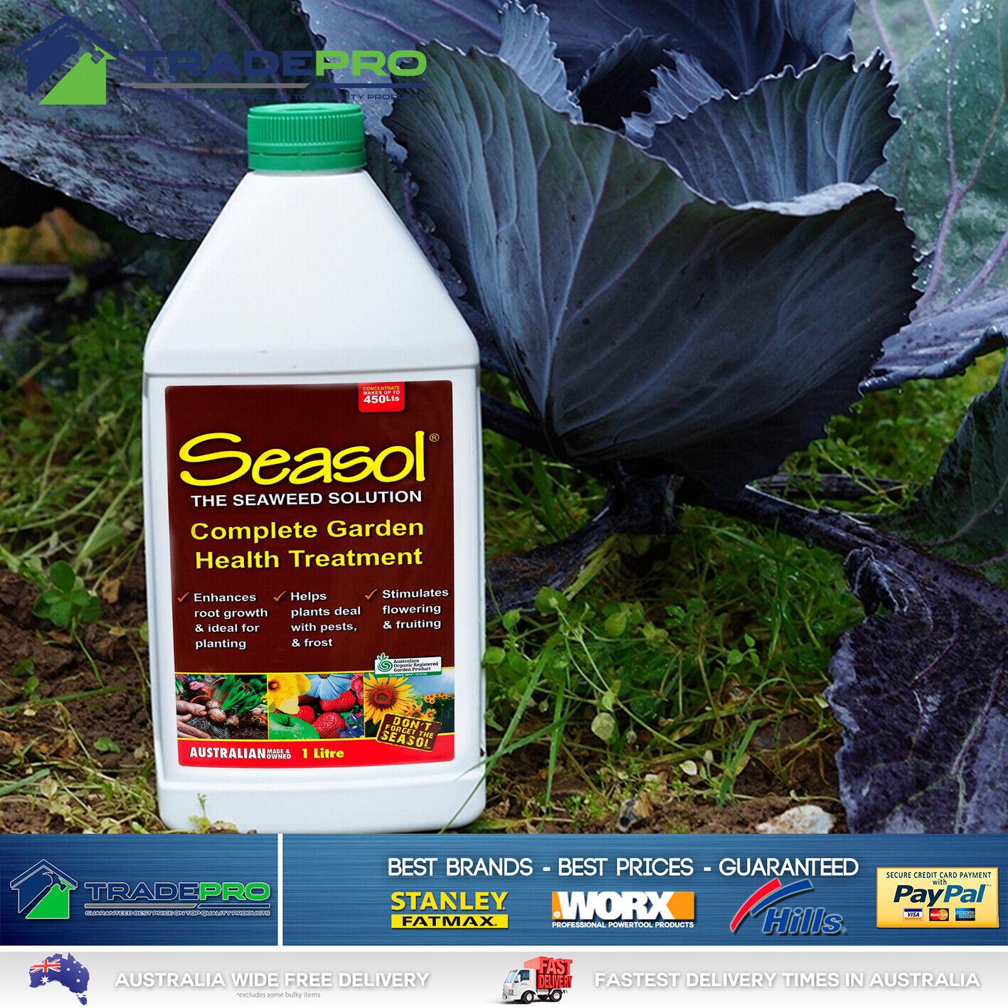 Seasol 1ltr Garden Health Treatment Plants Flowering Roots Gardening Concentrate