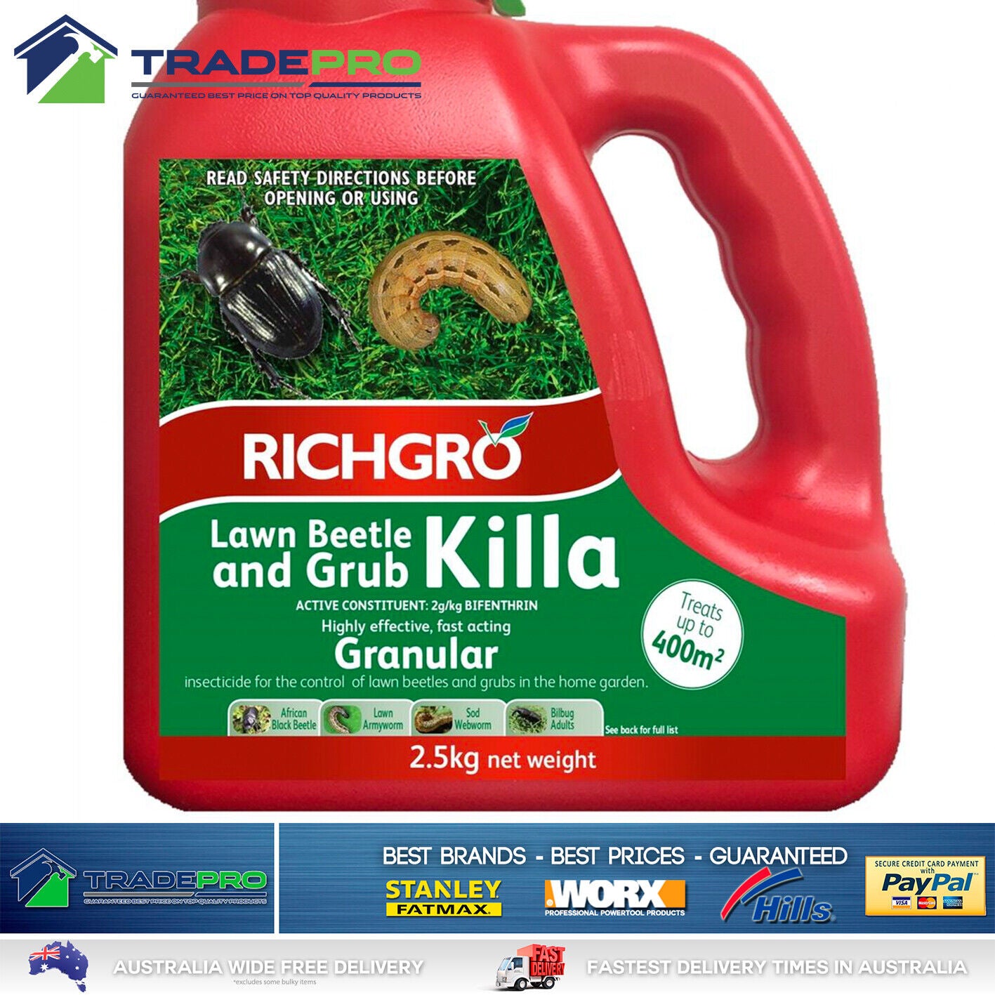 Richgro Lawn Beetle & Grub Killa Granular 2.5KG Lawn Grub Killer Pesticide Pest