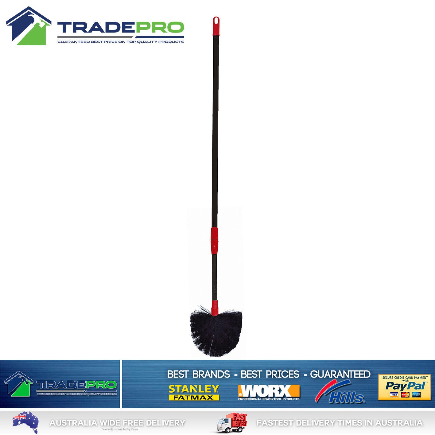 Cobweb Broom 1.6m with Extendable Telescopic Handle Interior Exterior Brush Head