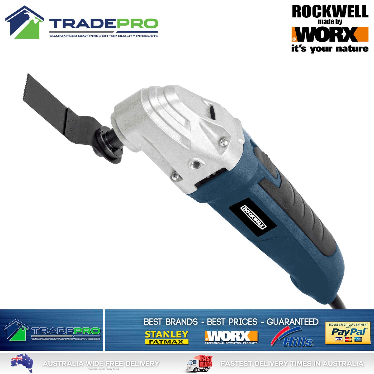 Sonicrafter Rockwell® Oscillating Multi Function Sonic Tool with 6pc 300W Kit