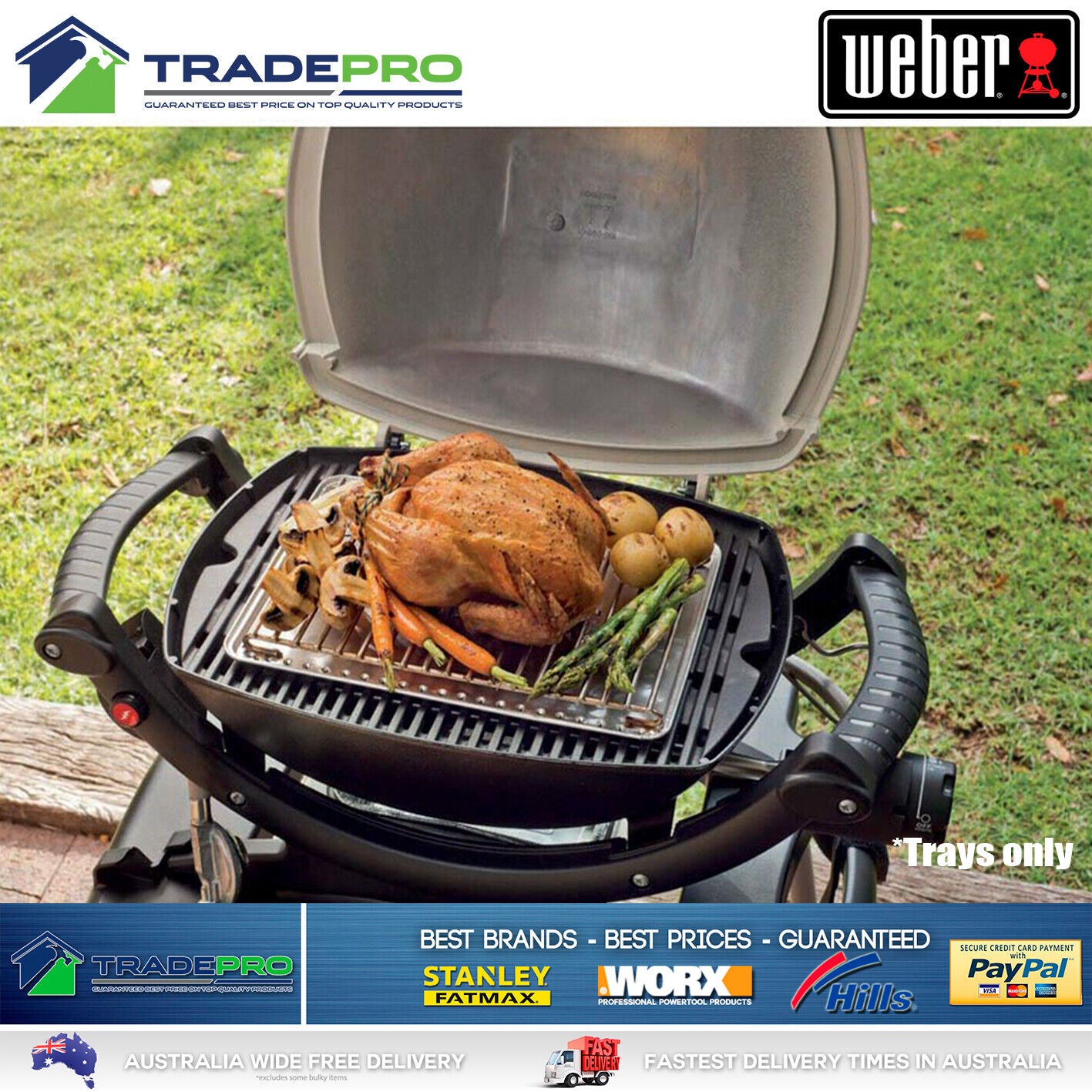 Weber Premium Convection Trays BBQ 10pk for BabyQ Q1000 Roasting Foil Baking PRO