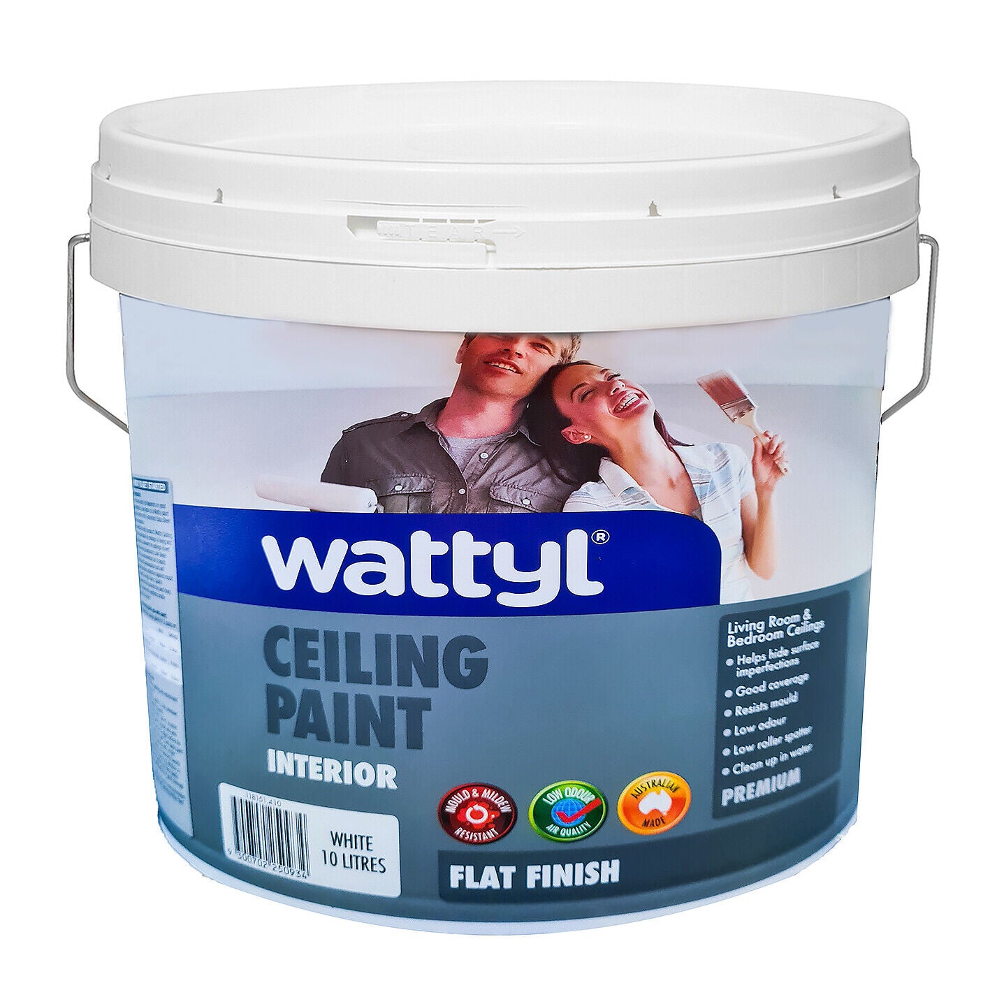 Paint White 10Ltr Wattyl® Premium Flat Matt Ceiling White Interior 10Litre