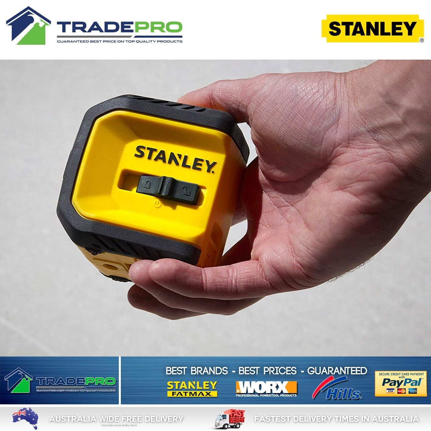 Stanley Cross Line Laser Red Leveling Distance Accurate Transversal Pendulum PRO