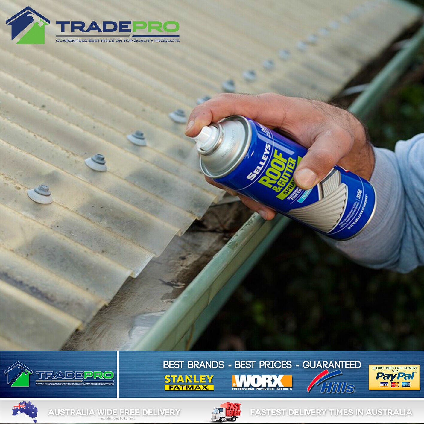 Selleys® Roof & Gutter Spray Seal 315g Silicone Sealant Water Sealer Caravan