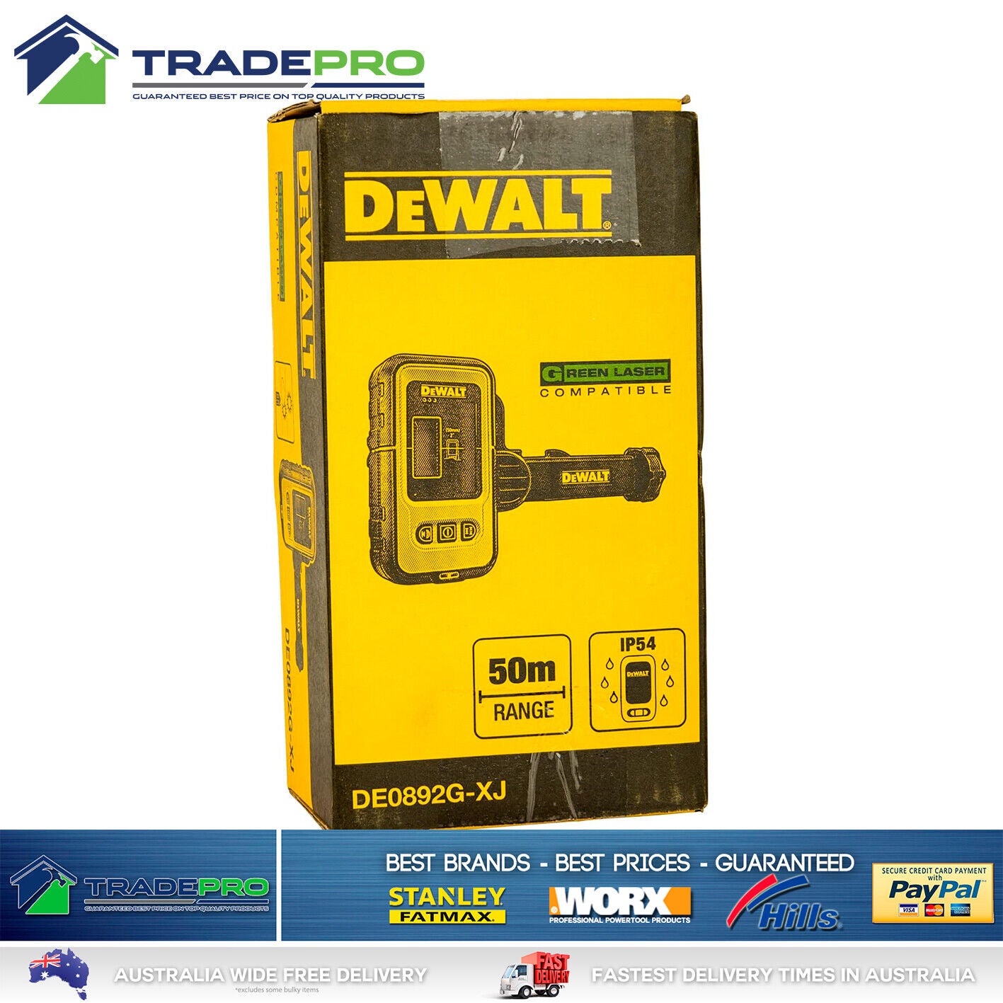Dewalt® Green Line Laser Beam Detector Leveling Distance 50M Accurate Trade PRO