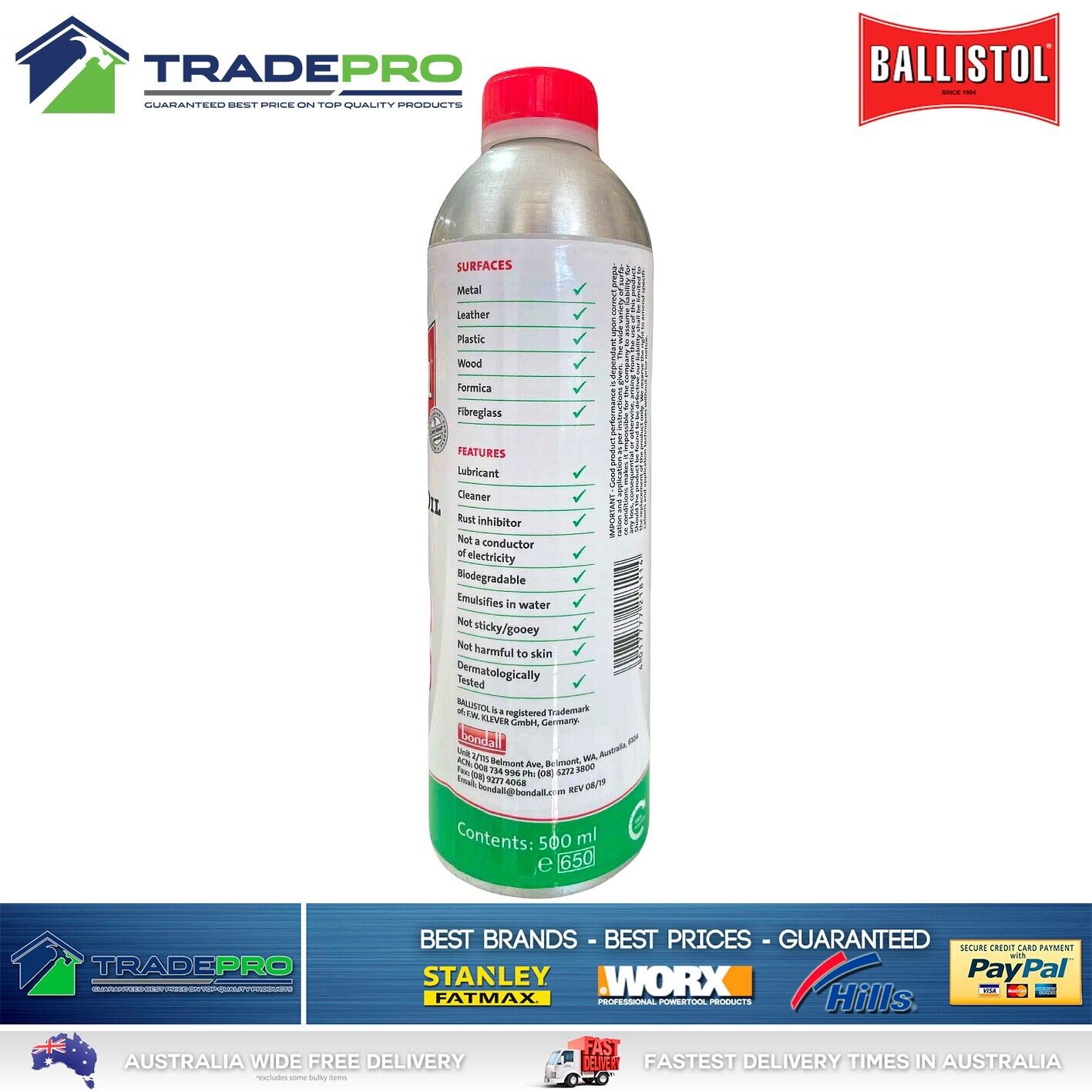 Ballistol Lubricant 500ml Cleaning Oil Gun Firearm Spray Protect Cleaner Pure