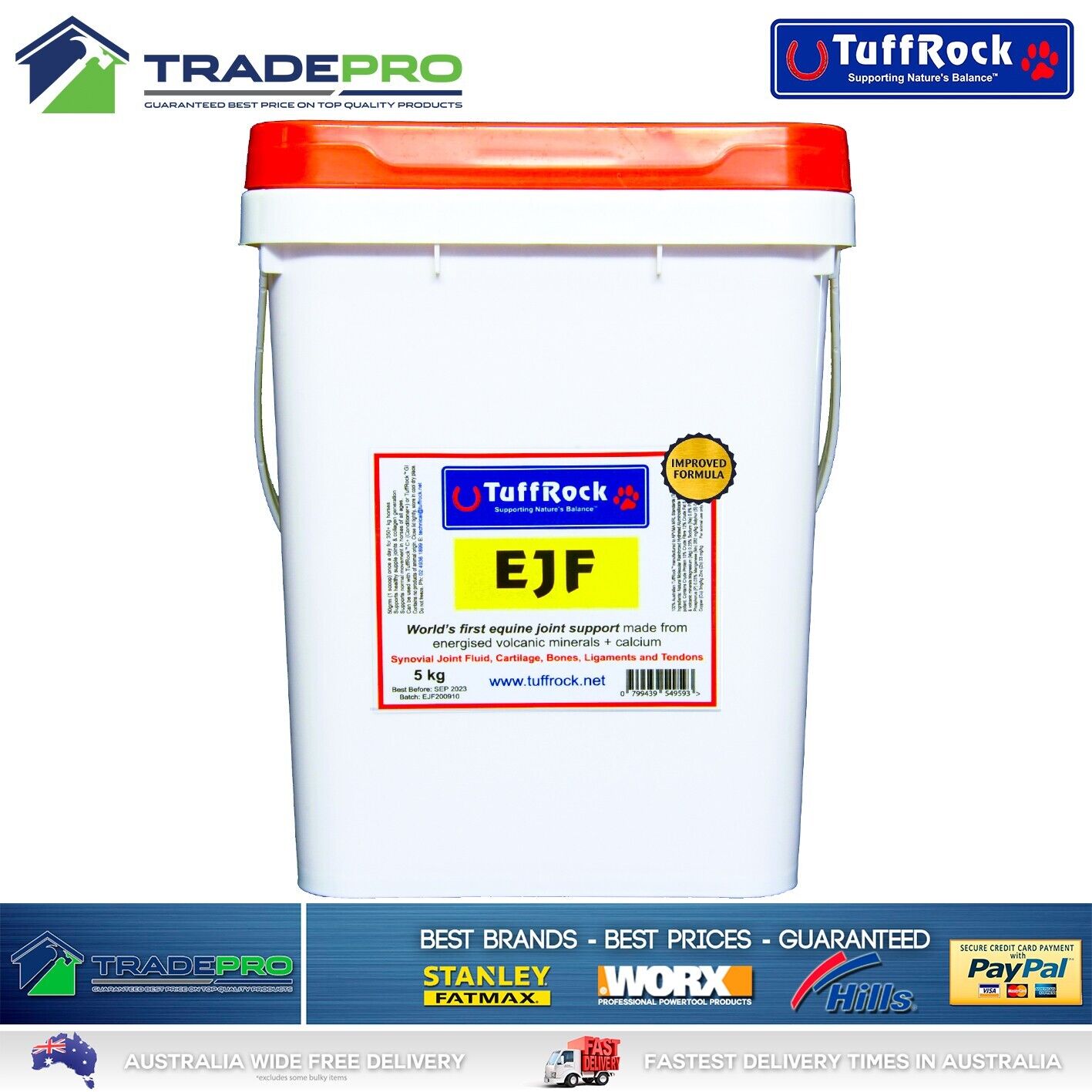 Tuffrock EJF 5kg Equine Horse Joint Support Formula Natural Feed Additive PRO
