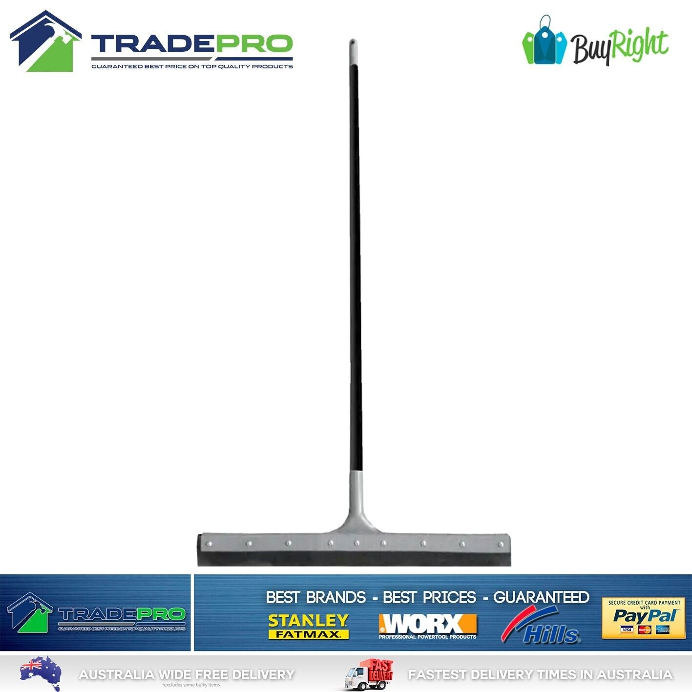 Floor Squeegee 600mm Foam Neoprene Blade & Handle for Grout & Tile 60cm Broom