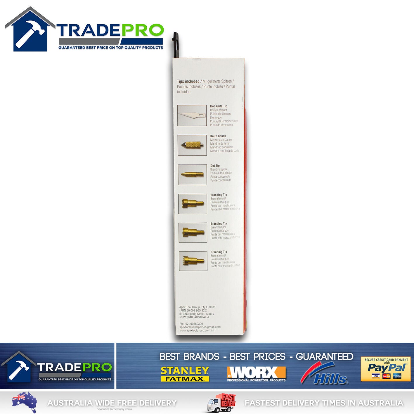 Professional Wood Leather Burning Hobby Kit 15pc Pyrography Set 30W 240V Weller