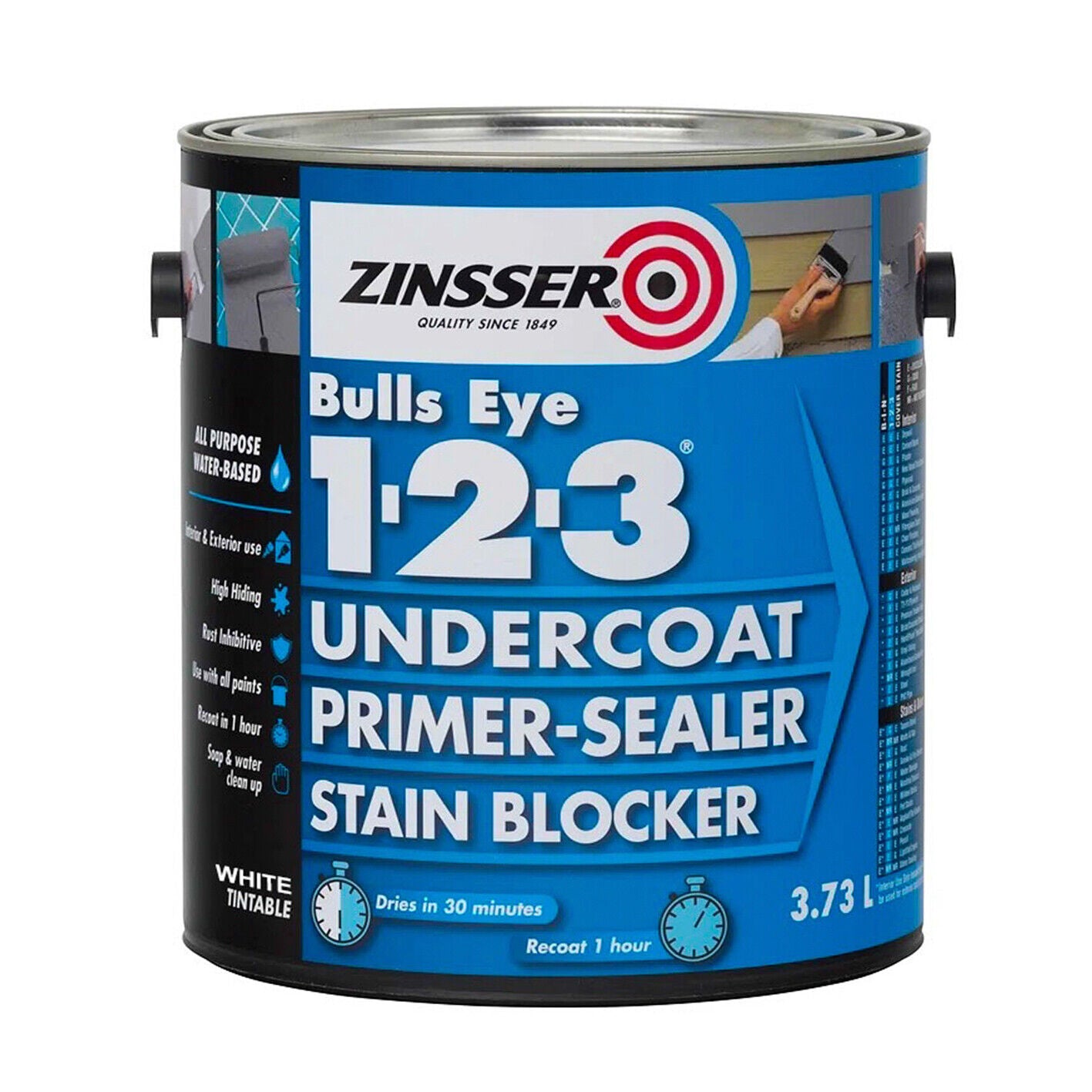 Paint White 4Ltr Zinsser® Premium Bulls Eye 3in1 Primer Sealer Undercoat 4 Litre