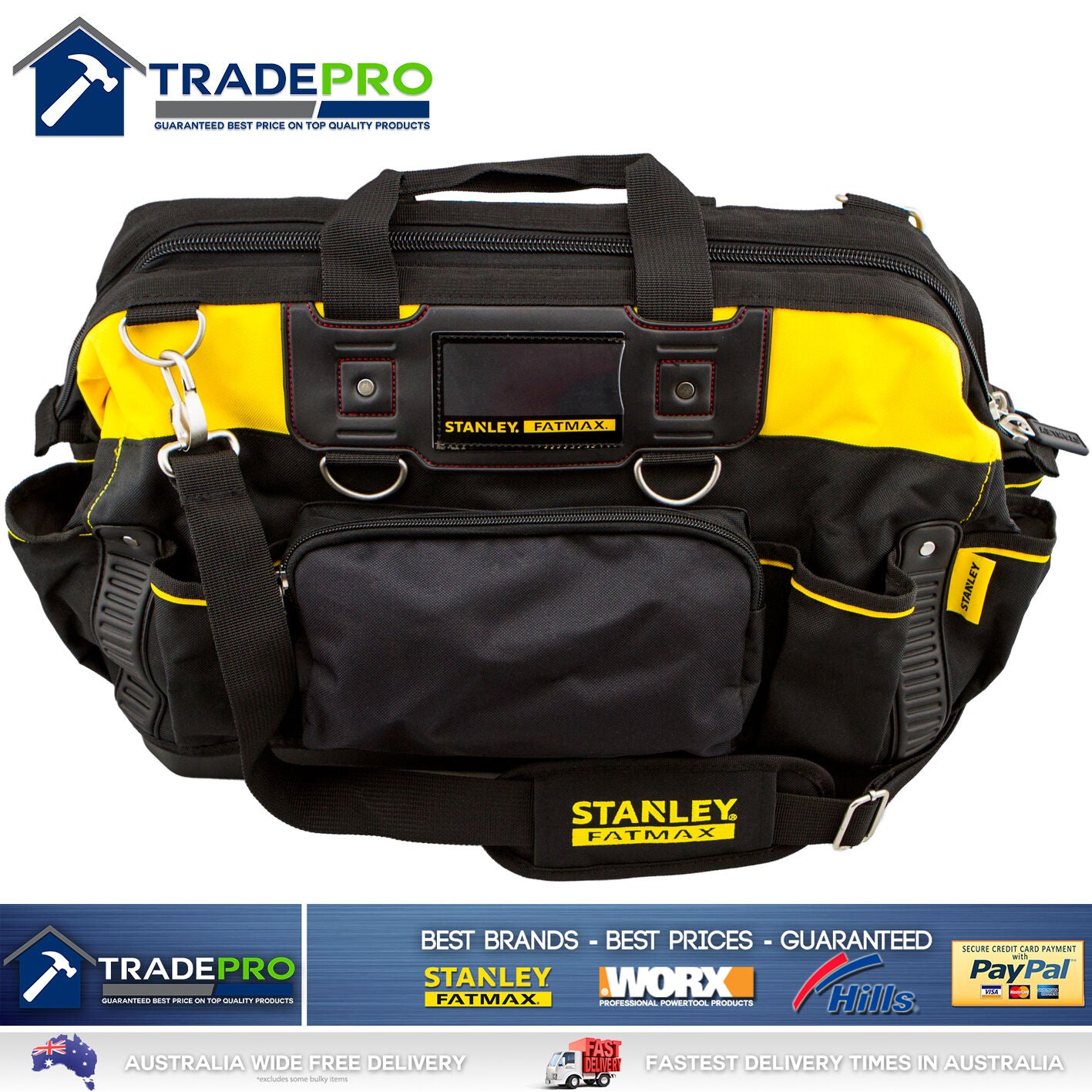Stanley Tool Bag Tote 18" 460mm Genuine Fatmax® Hard Base XL Organiser 1-93-950
