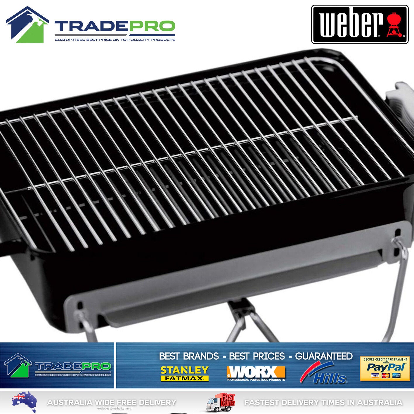 Weber BBQ Go Anywhere PRO with Hood Portable Charcoal Grill Camp Cooker Stove