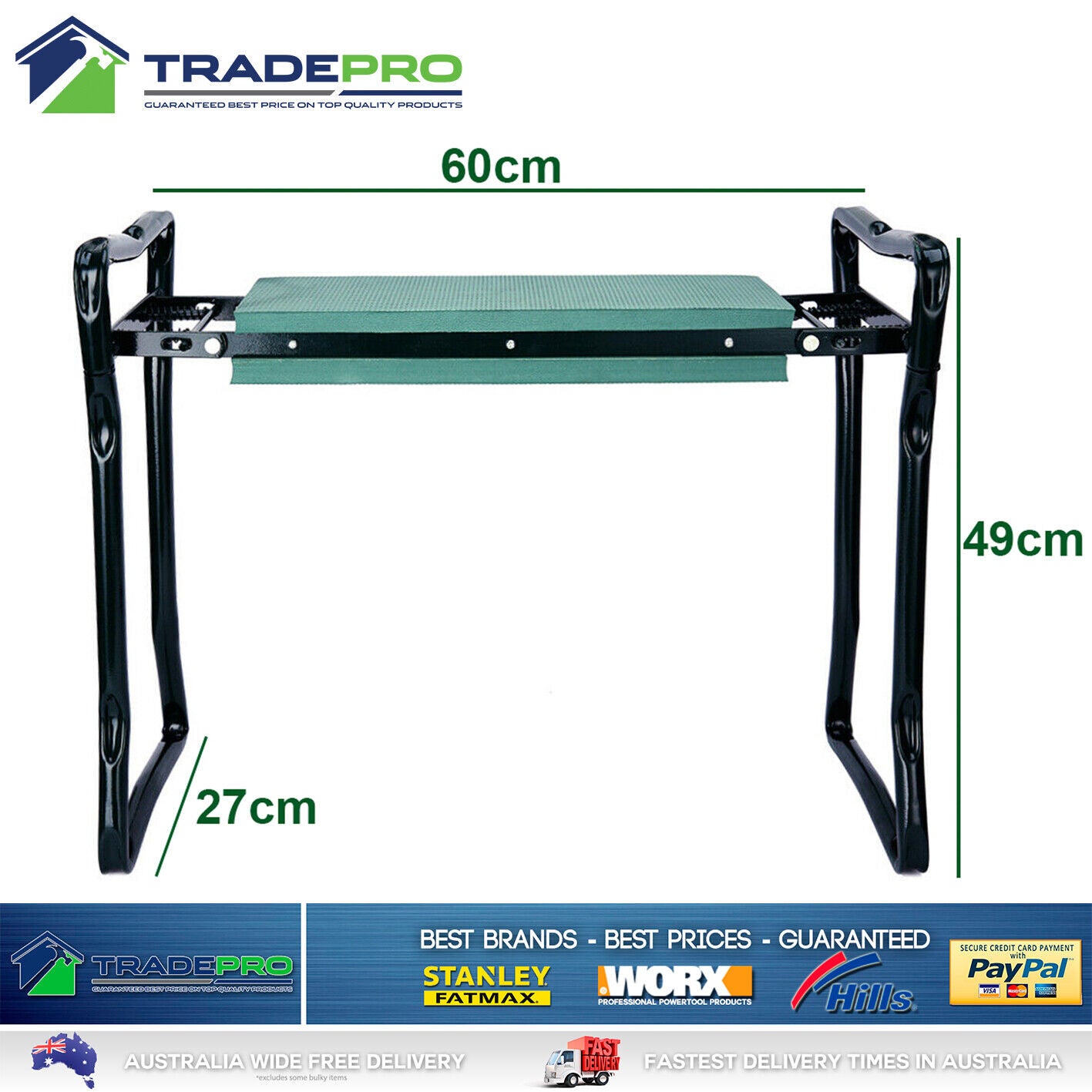 Garden Kneeler PRO 2 in 1 Folding Kneeling Pad Seat Padded Stool Gardening Bench