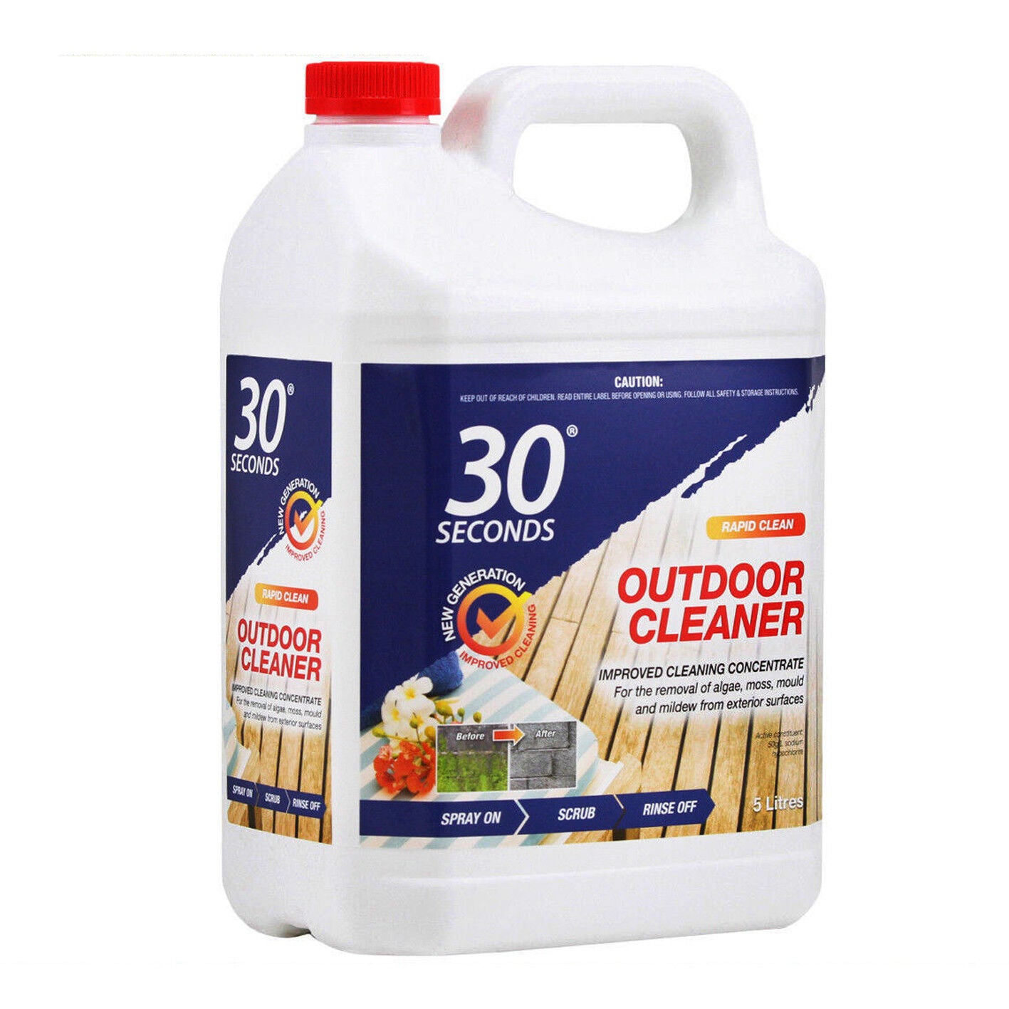 Outdoor Cleaner 30 Seconds 5Ltr NEW FORMULA PRO Concentrate Moss Mould Algae 5L