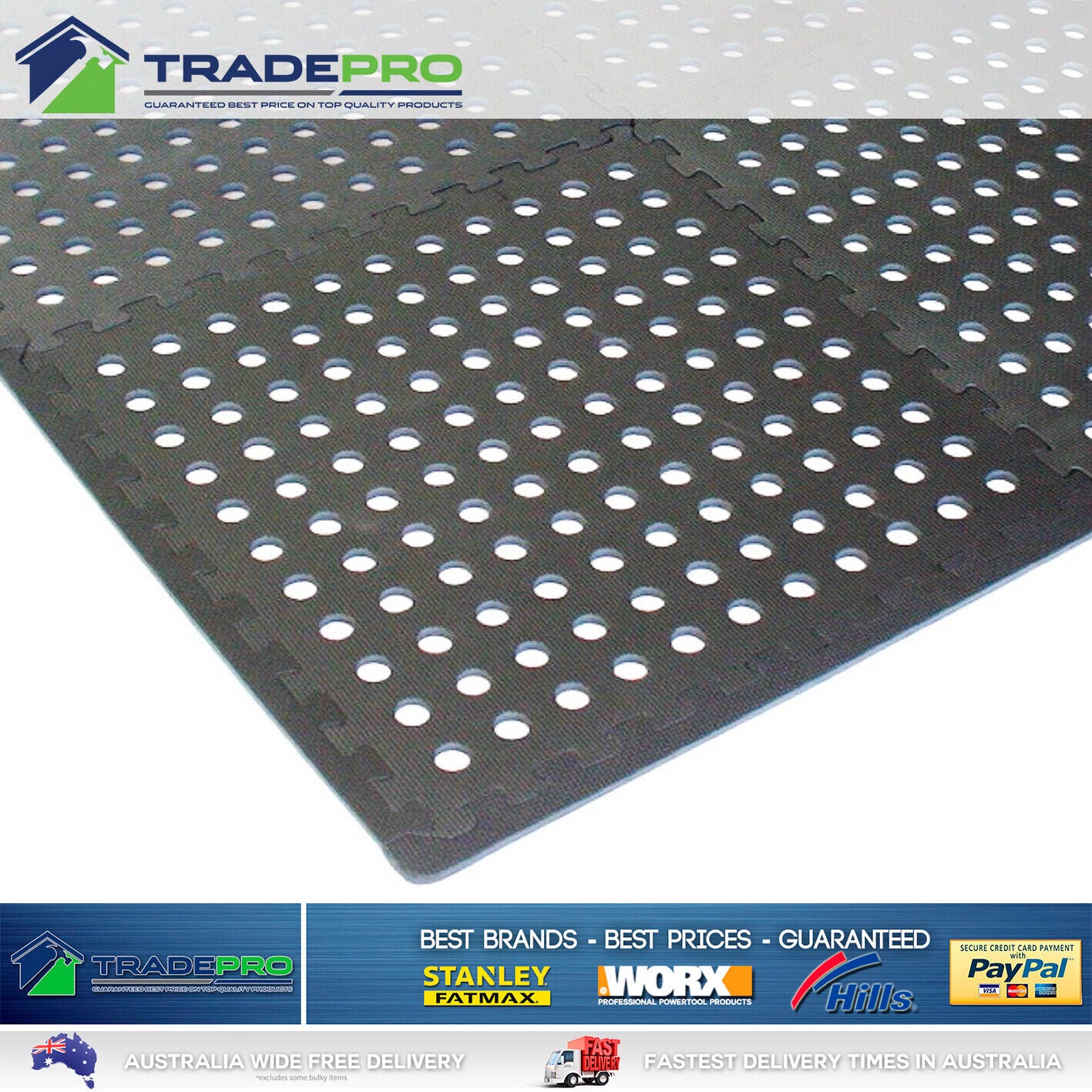 6PC Floor Mat Tiles EVA H/Duty Rubber Foam Interlocking Fatigue Shock Absorb Gym