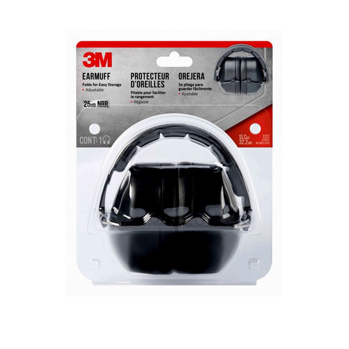 3M Folding PRO Padded Comfort Earmuffs Noise Reducing Ear Muff Set 25db NRR