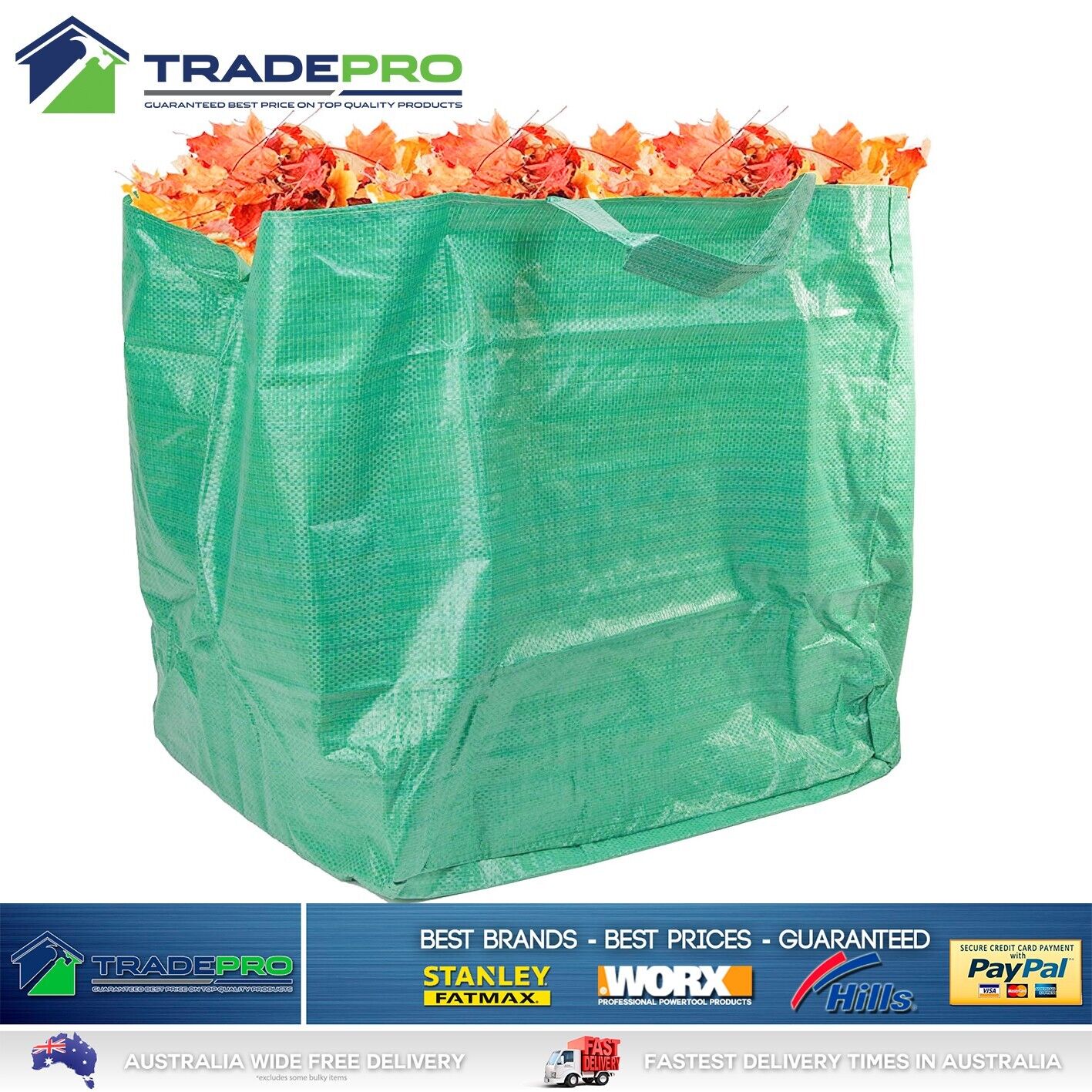 Garden Bag 70x70x77cm PRO Leaf Waste Rubbish Plant Grass Sack Reusable Carry PRO