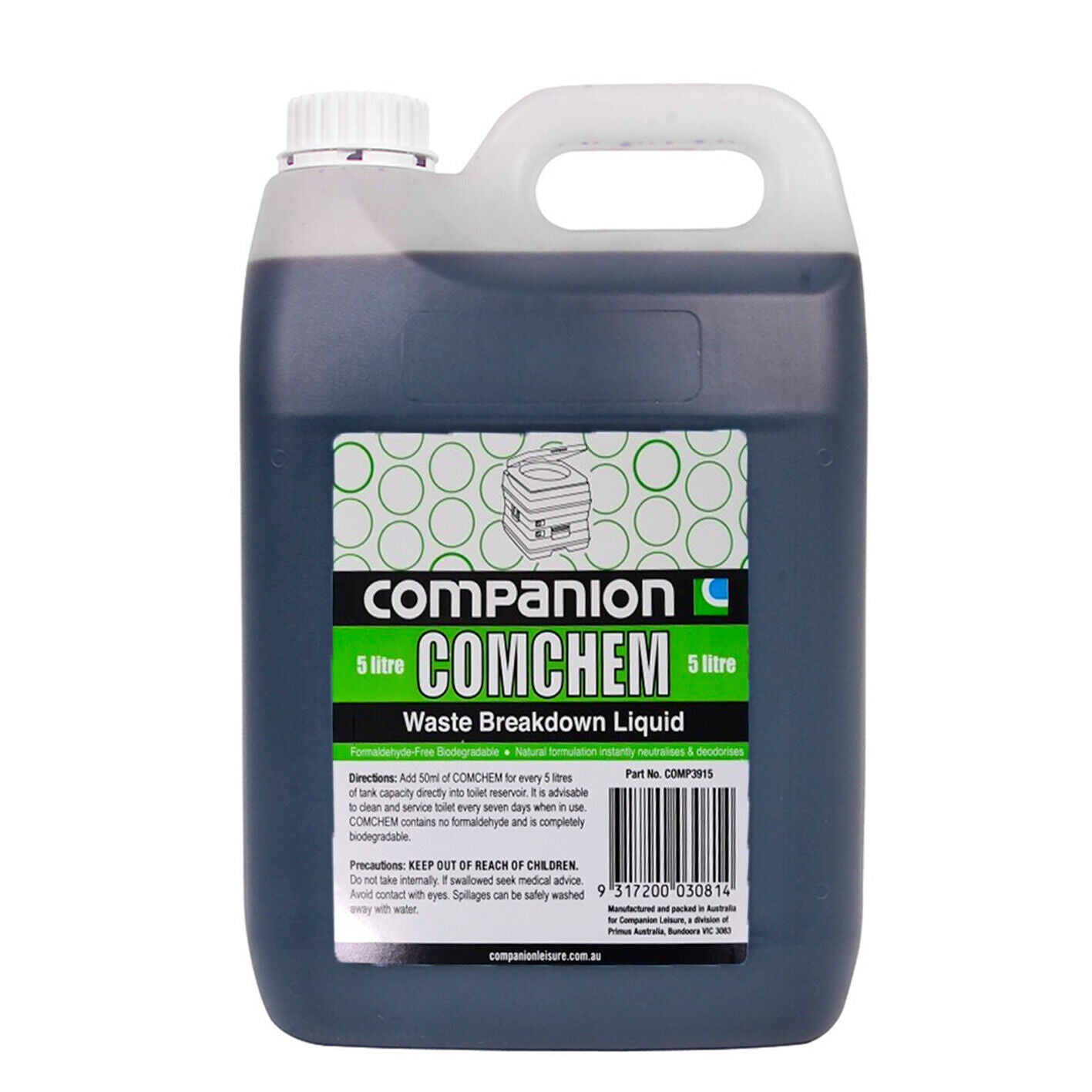 Comchem Premium 5 Litre Toilet Waste Break Down Liquid 5L Companion Portasol