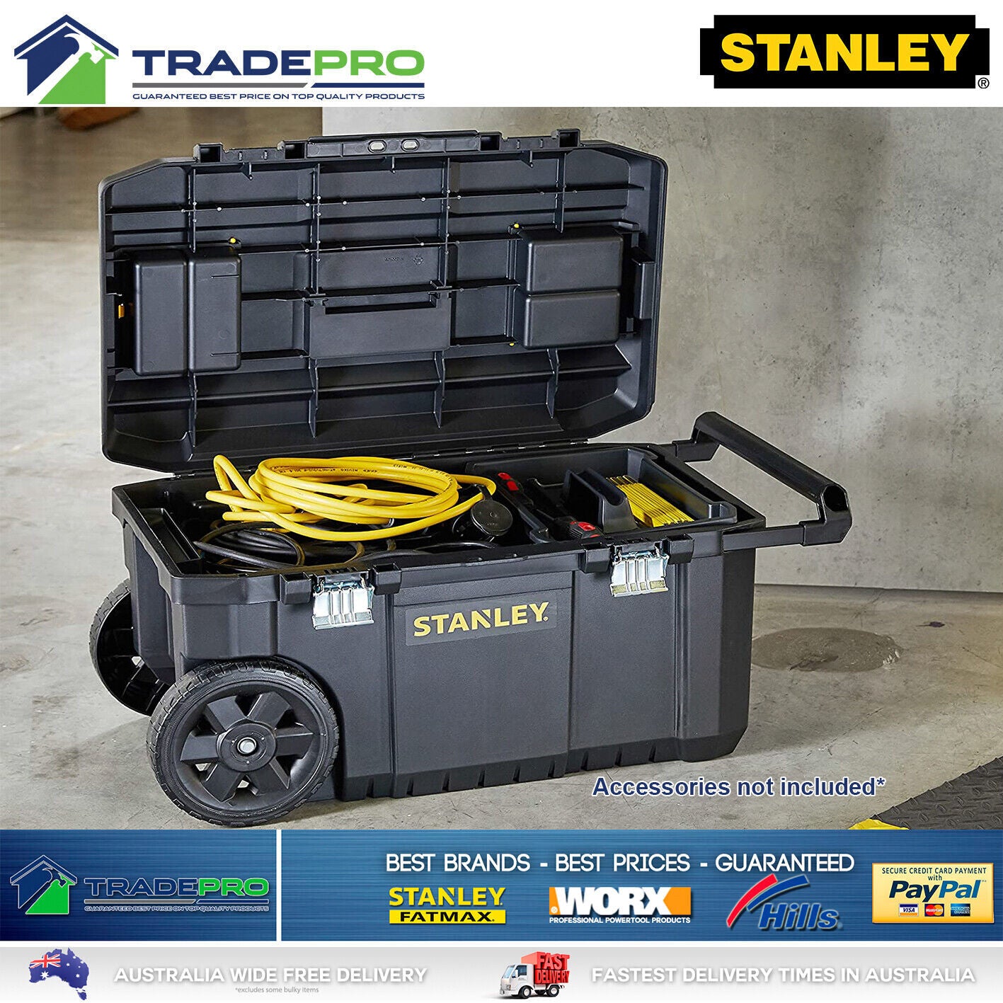 Stanley® Tool Chest Box PRO Mobile with Wheels Large Lockable Roller Storage