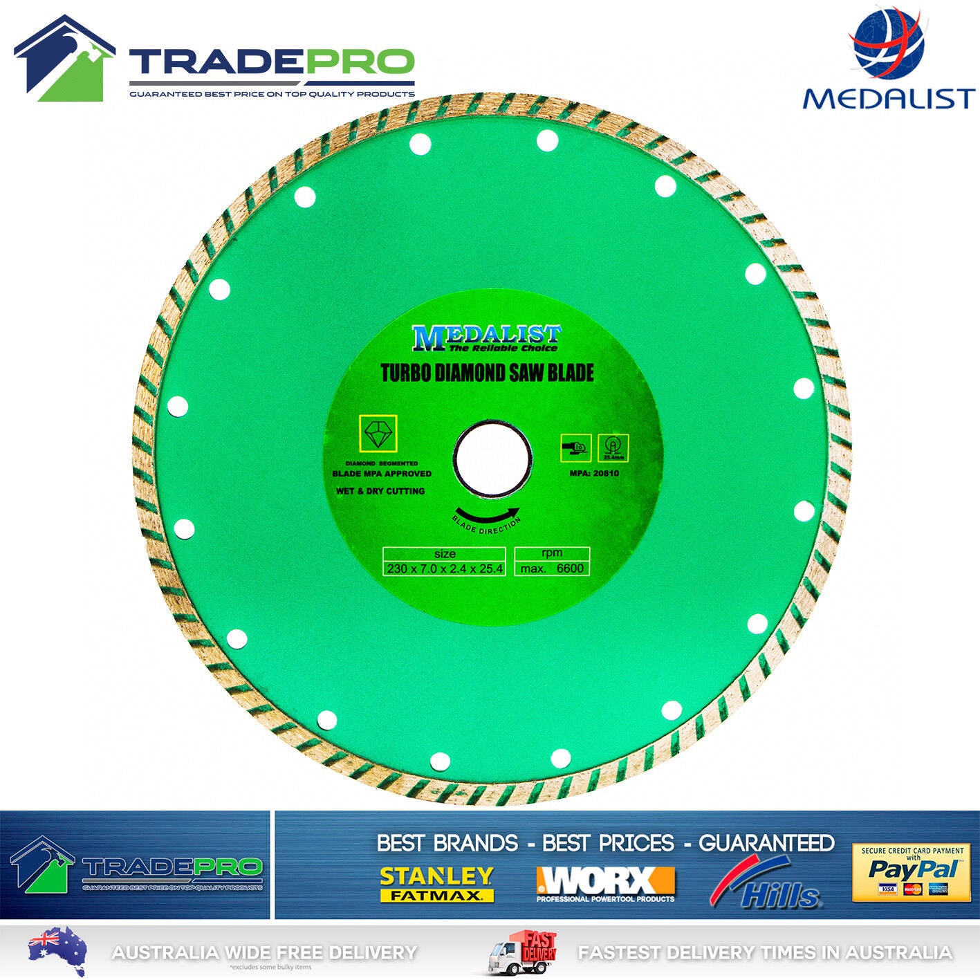Diamond Cutting Wheel 230mm 9" PRO Turbo Wave Blade Disk Angle Grinder Tile Saw