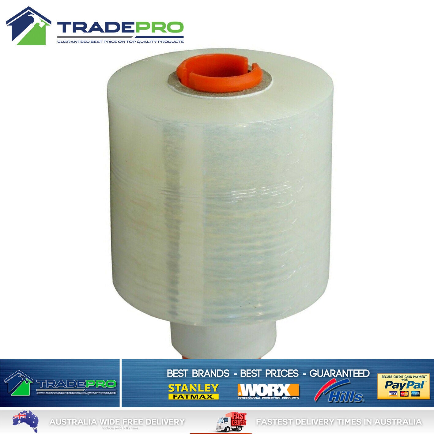 Pallet Shrink Stretch Wrap Clear 100mm x 250m 25UM with Dispenser Jack Wrapping