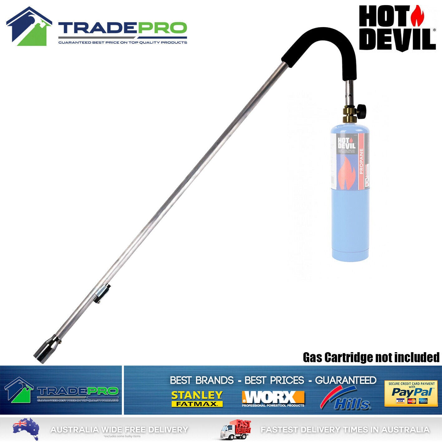 Weed Killer Hot Devil® PRO Grass Shrub Garden Kill Burner Kit Butane Gas Torch