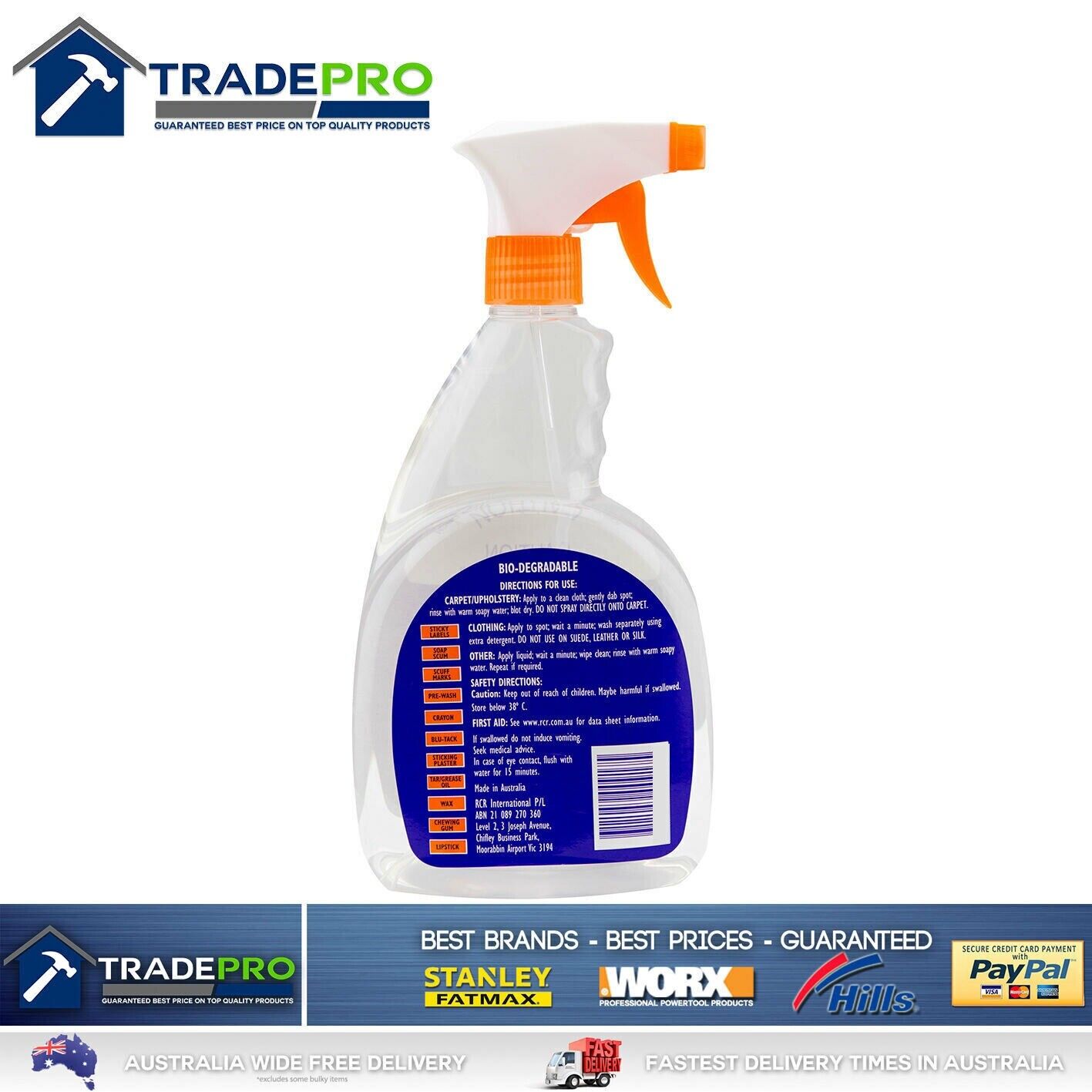 De-Solv-it 500ml Cleaner Sticker Adhesive Stain Crayon Remover Liquid Desolvit