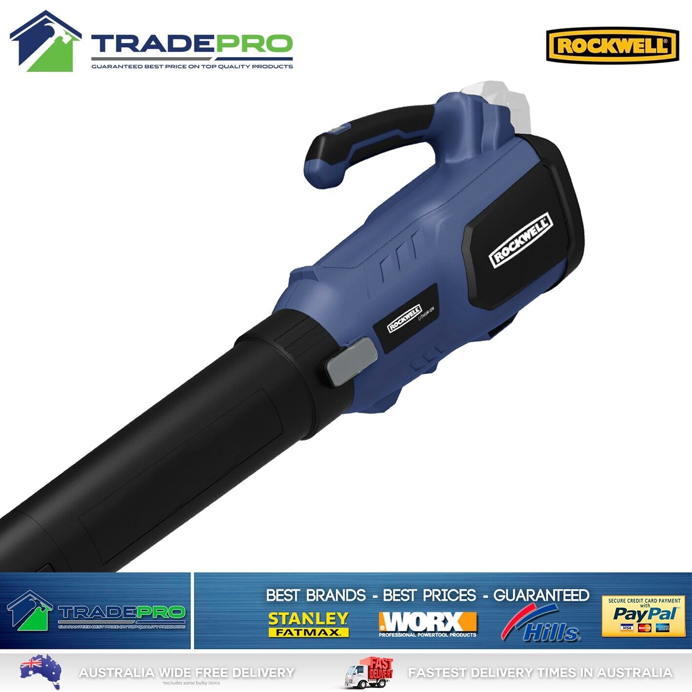 Leaf Garden Blower Rockwell TURBO 18V Cordless Grass Variable Speed Tool Only