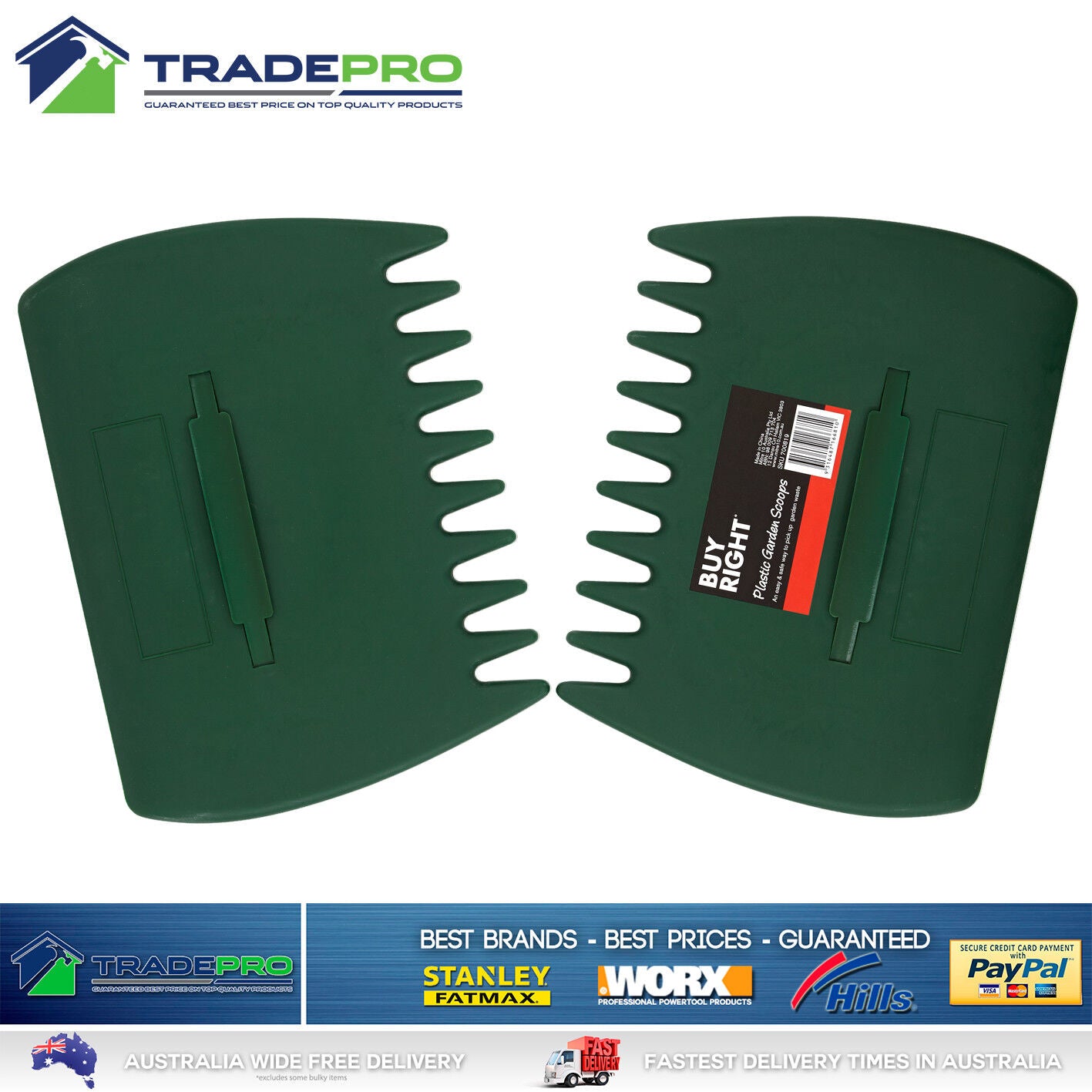 Garden Rake Hands Pair 2pc Leaf Grass Scoop Hand Pickup Claw Fingers All Sizes